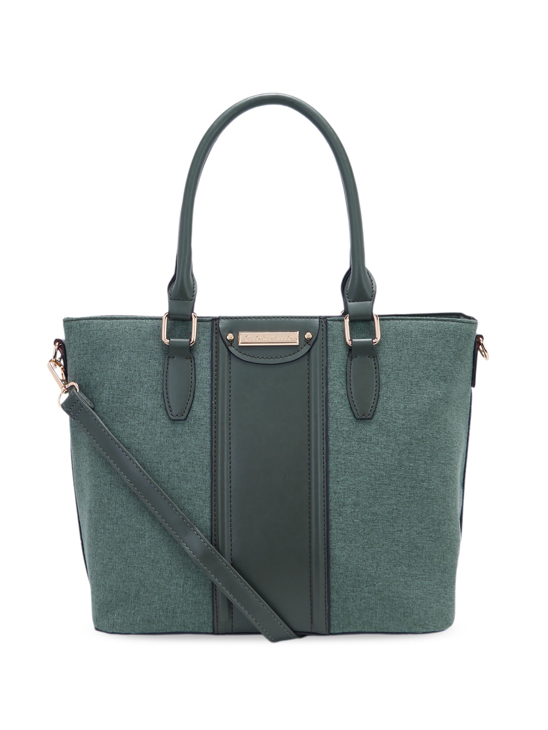 

GIORDANO Textured Structured Shoulder Bag, Green