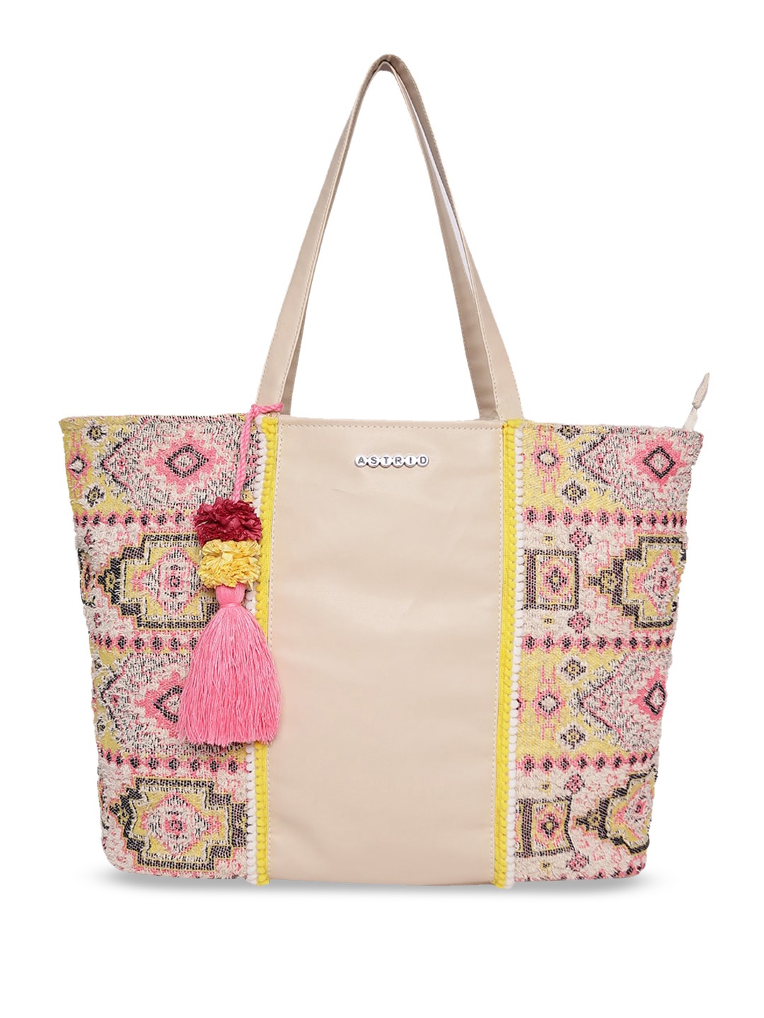

ASTRID Shopper Tote Bag with Tasselled, Pink