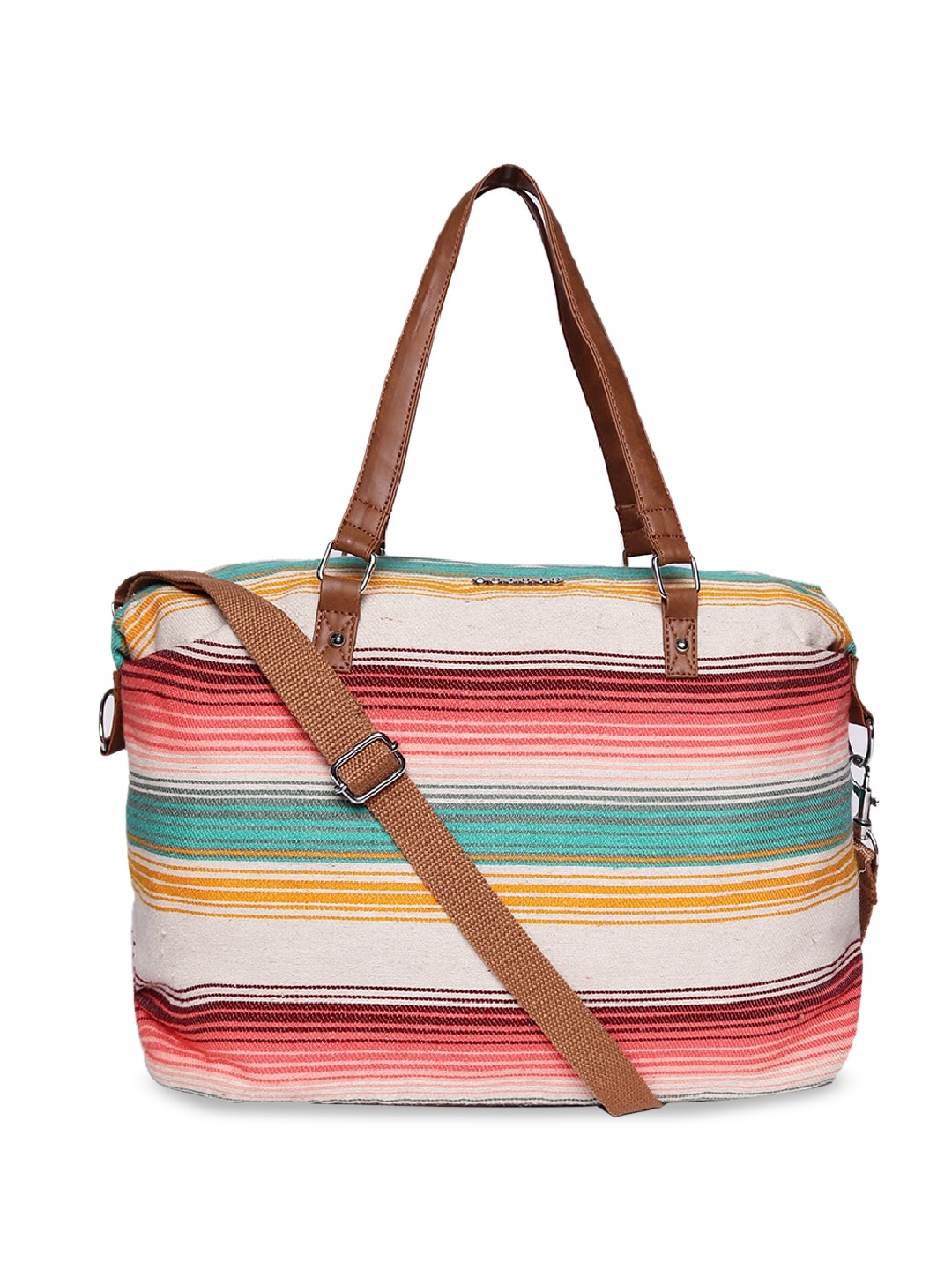 

ASTRID Striped Structured Shoulder Bag with Tasselled, Multi