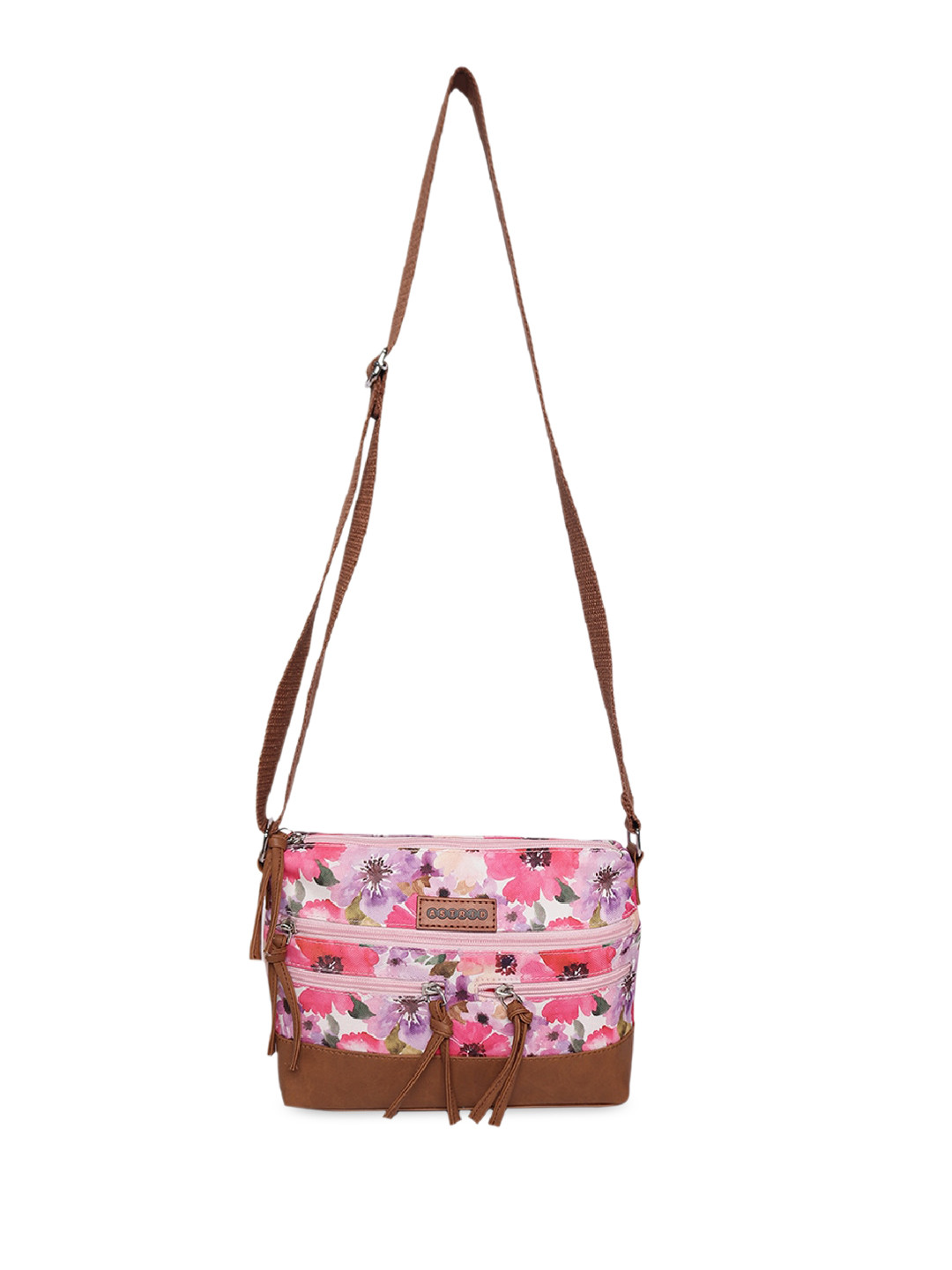 

ASTRID Floral Printed Structured Sling Bag, Pink