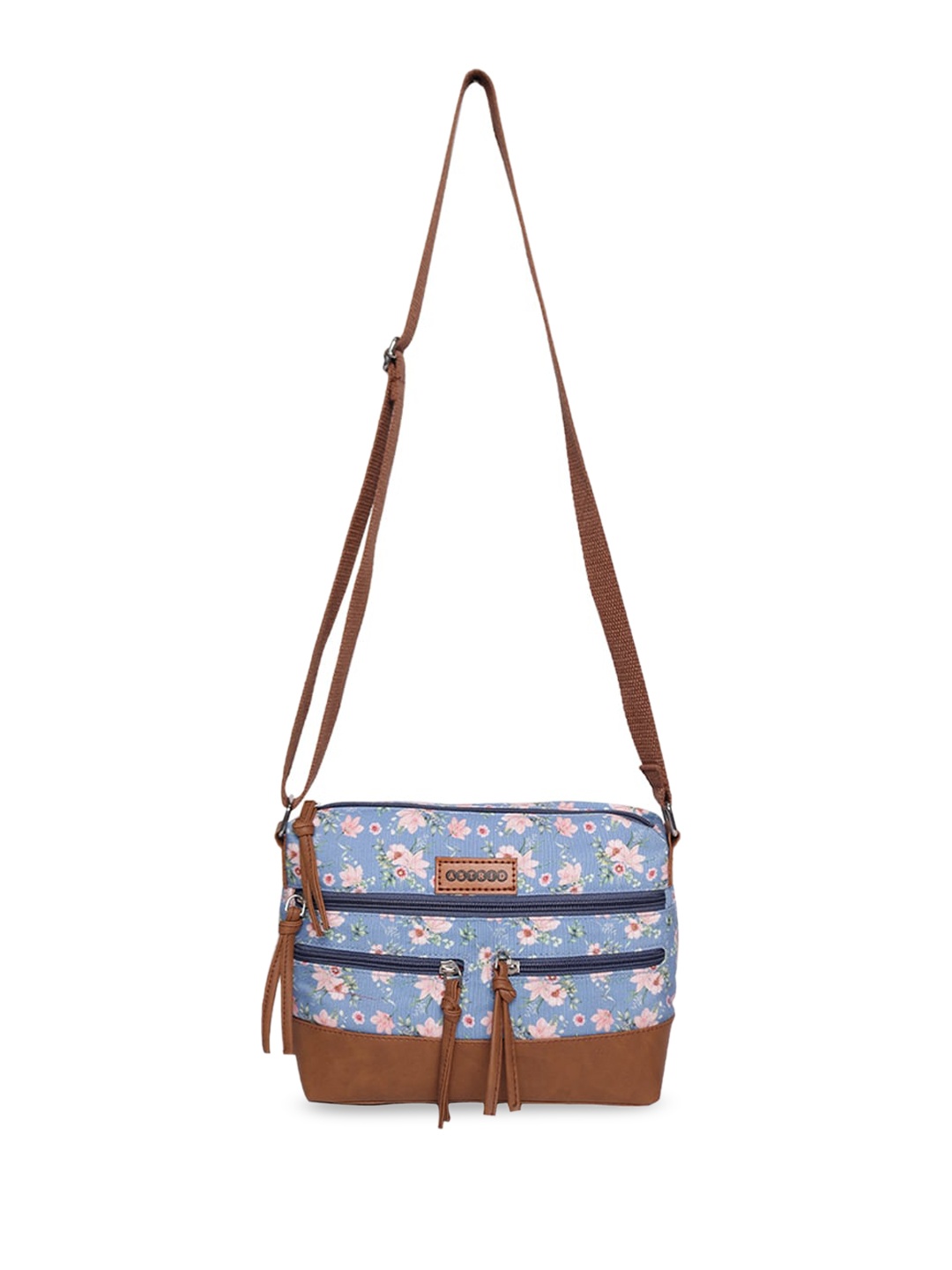 

ASTRID Floral Printed Structured Sling Bag, Blue