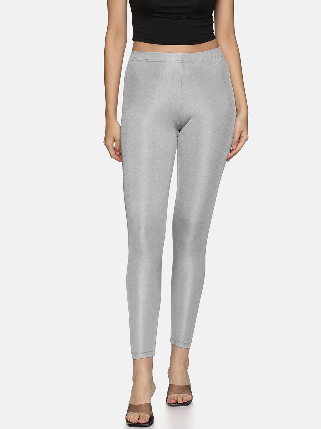 

HAY Shimmer Ankle-Length Leggings, Silver