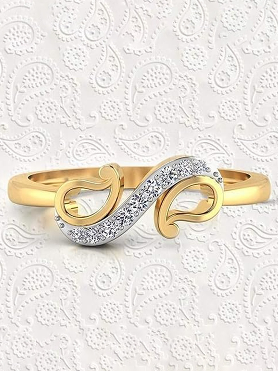 

Vighnaharta Women Gold-Plated CZ-Studded Finger Ring