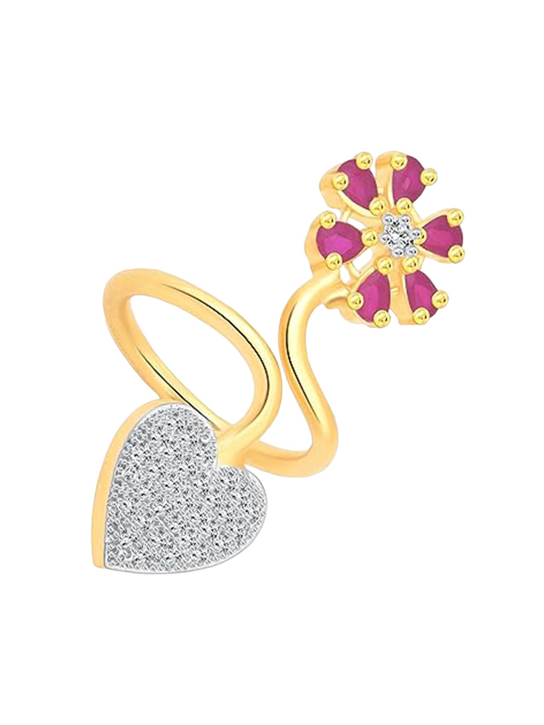 

Vighnaharta Gold-Plated Cubic Zirconia Finger Ring