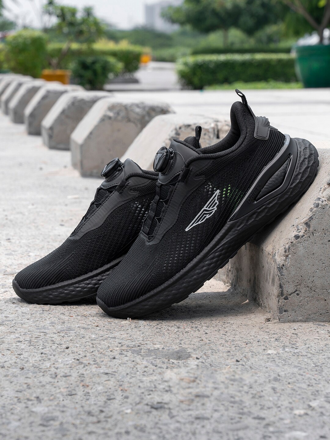 

Red Tape Men Flow+ Textile Walking Shoes, Black