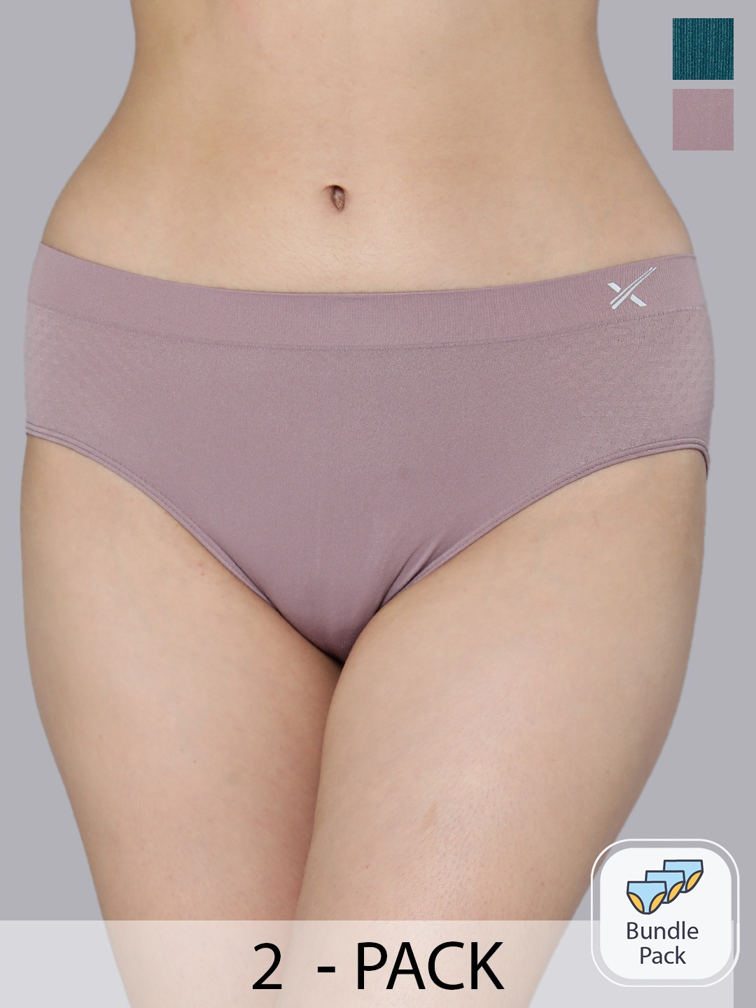 

HRX by Hrithik Roshan Women Pack of 2 Solid Mid-Rise Seamless Briefs, Pink