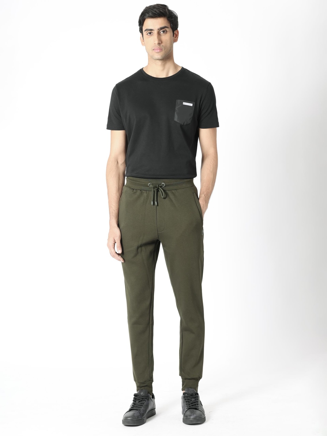 

RARE RABBIT Men Fenit Regular Fit Mid-Rise Joggers, Olive