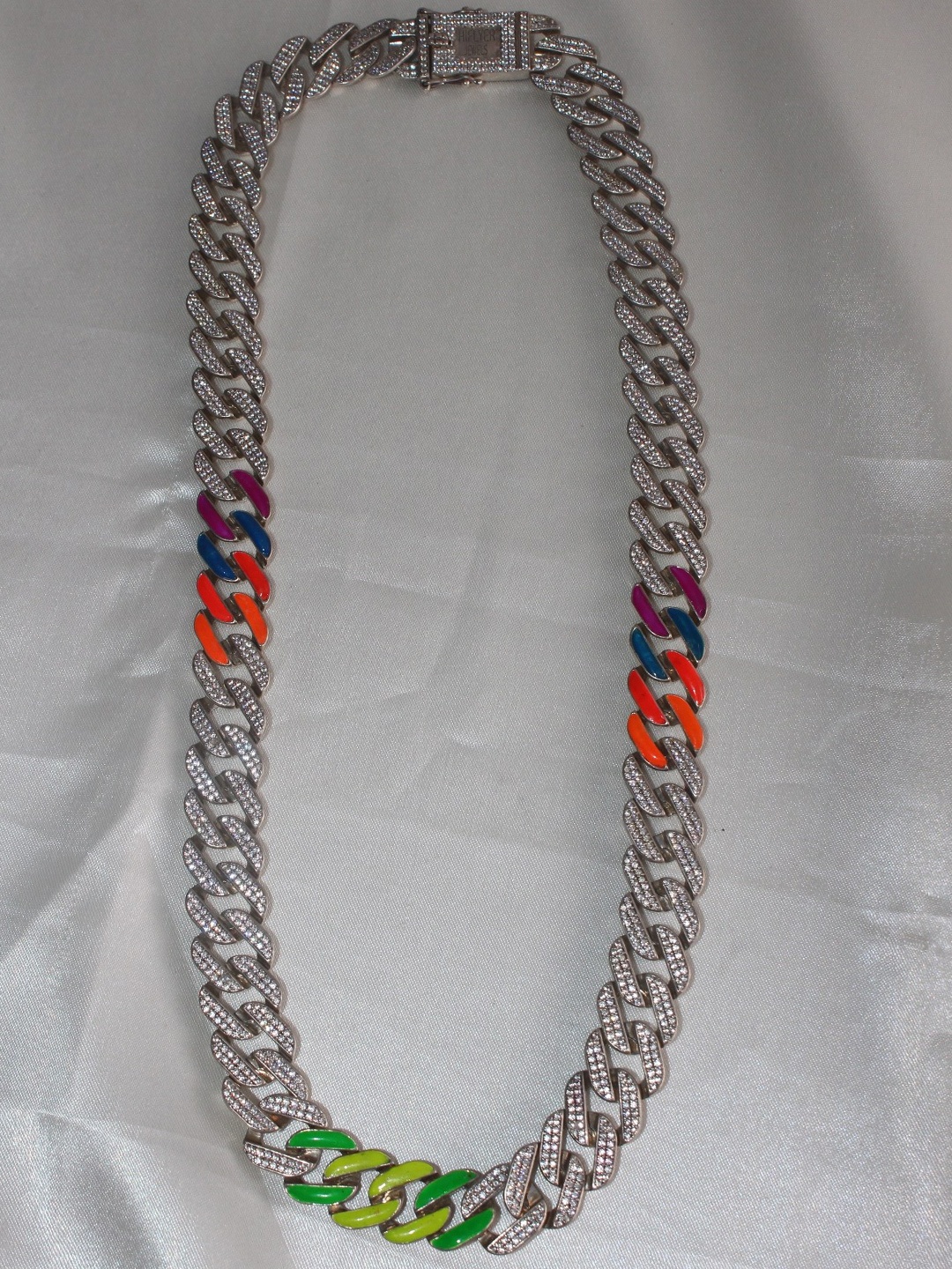 

HIFLYER JEWELS Men Silver-Toned & Green Sterling Silver Bohemian Chain