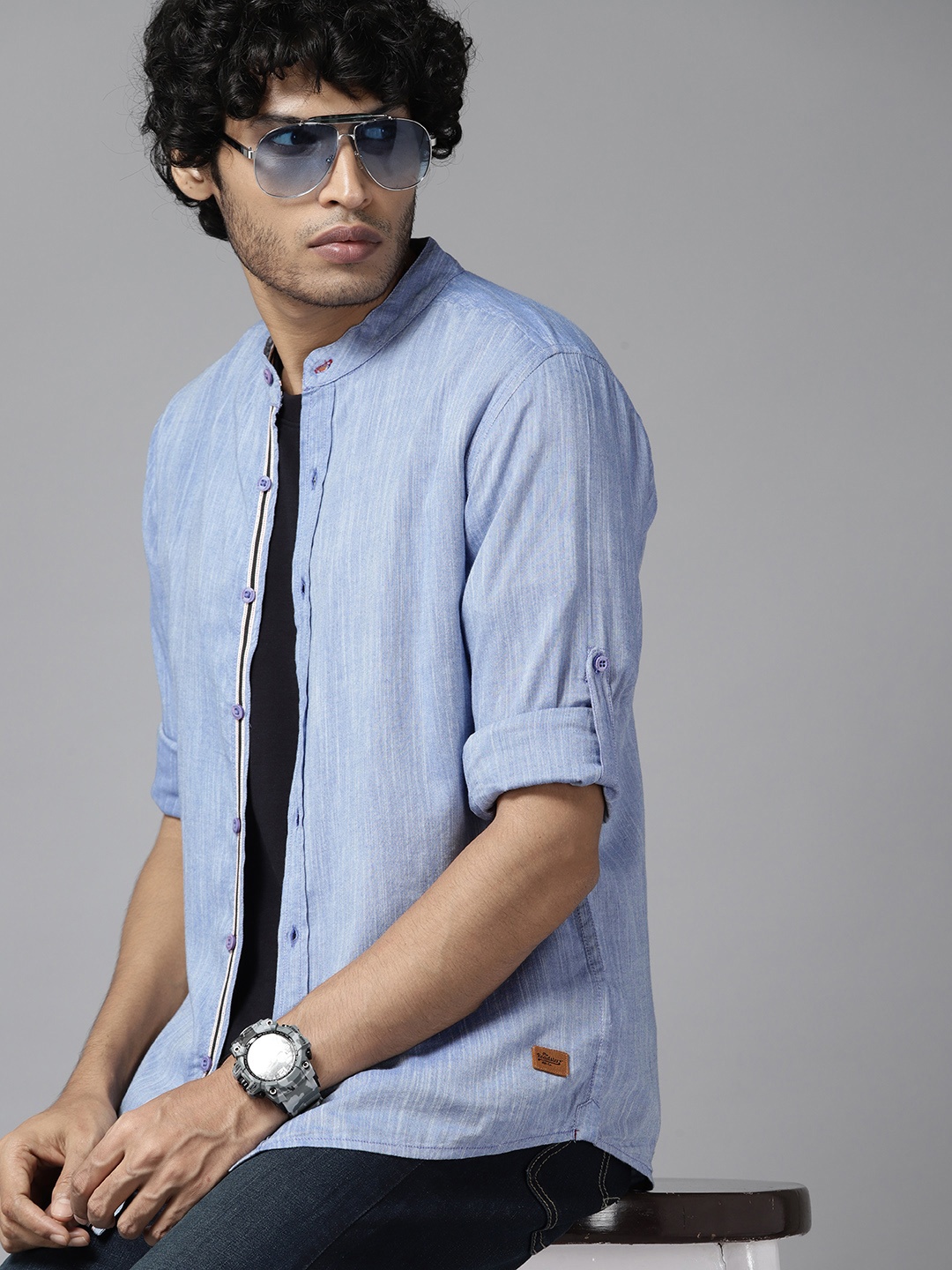 

Roadster Men Opaque Casual Shirt, Blue