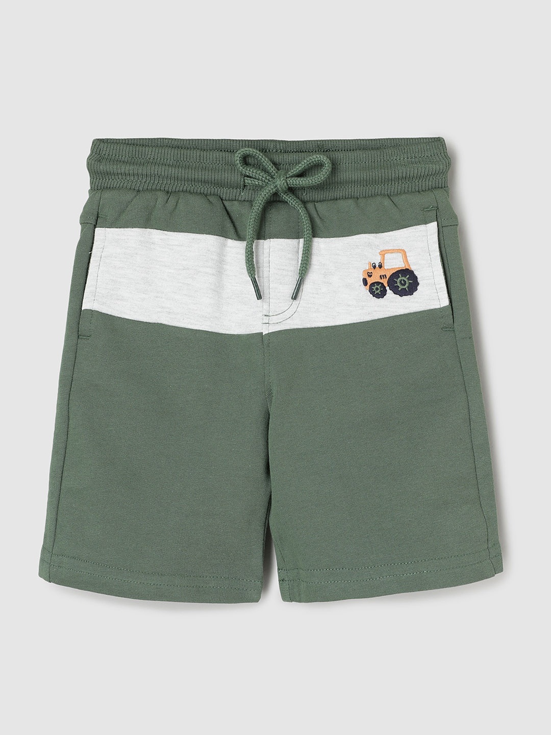 

max Boys Mid-Rise Pure Cotton Shorts, Green