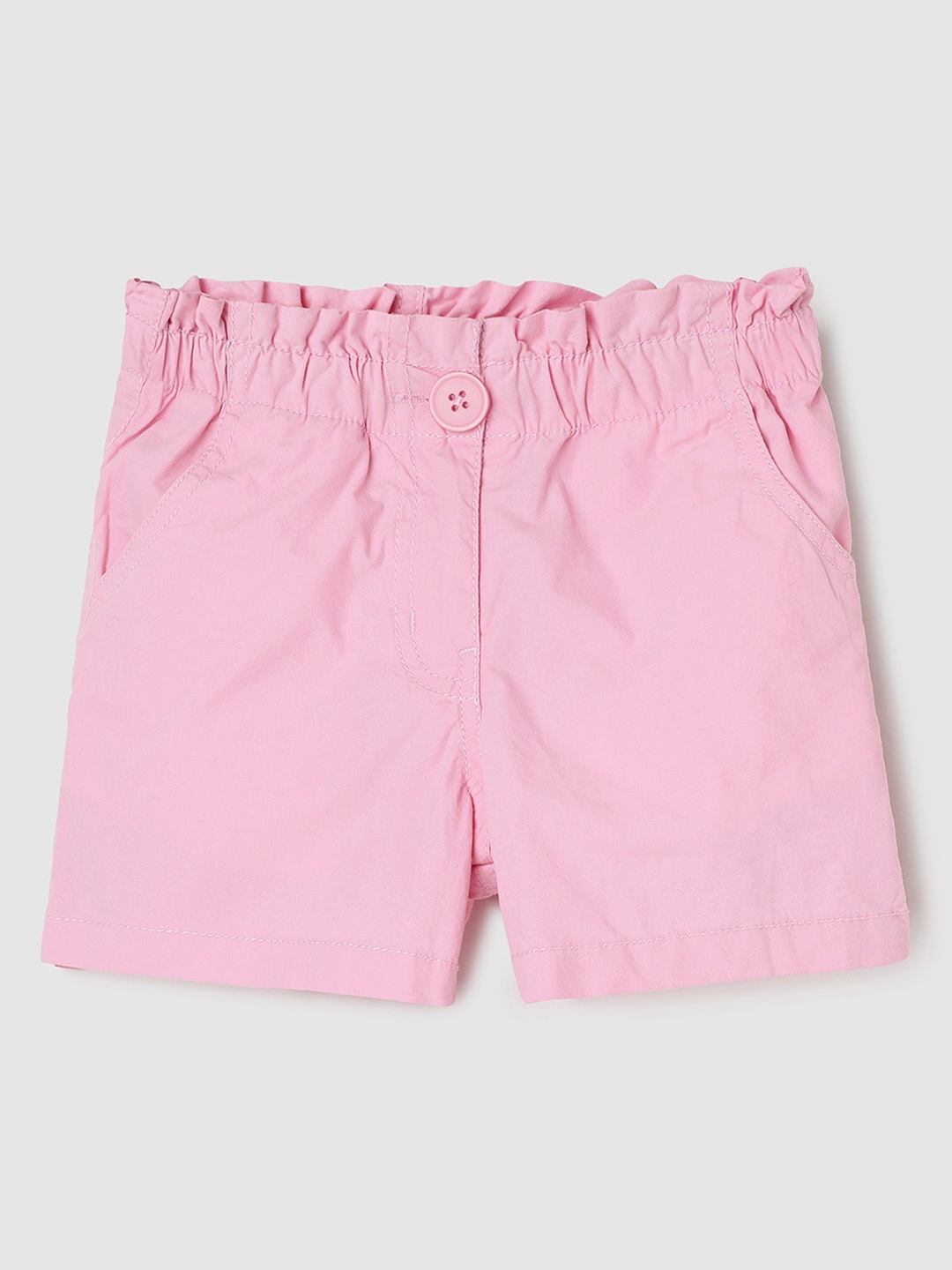 

max Girls Mid-Rise Pure Cotton Shorts, Pink