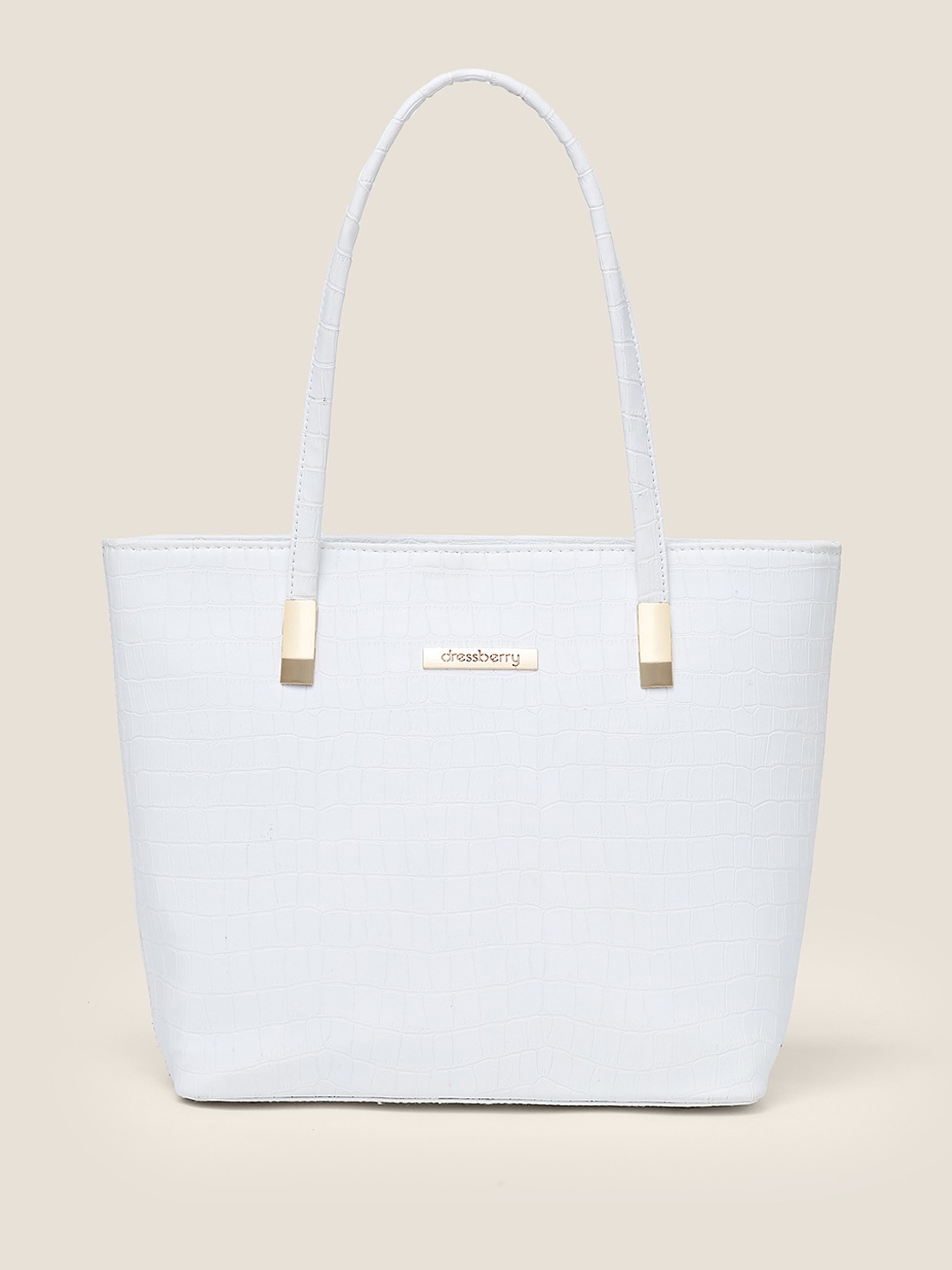 

DressBerry Textured Structured Shoulder Bag, White