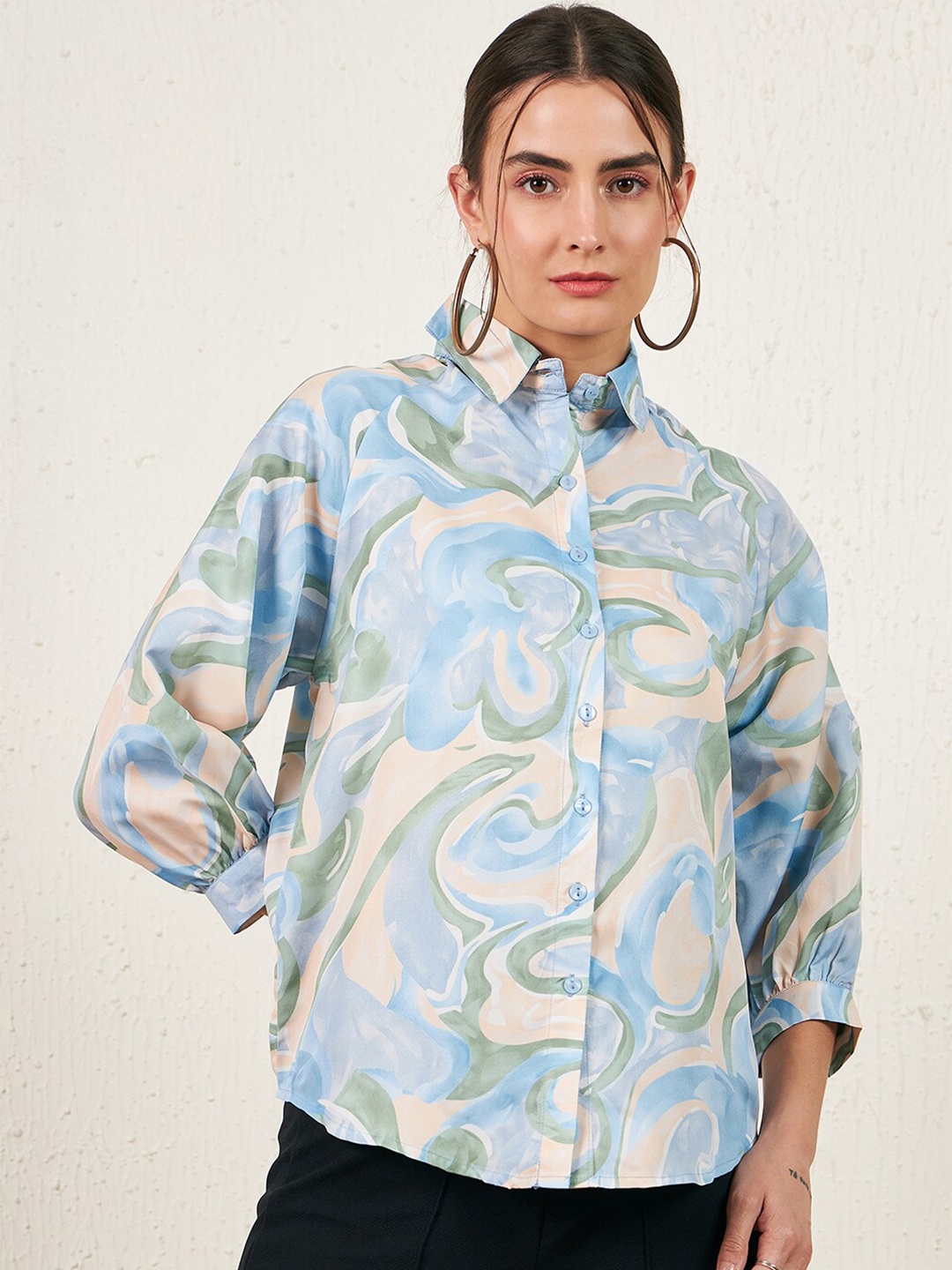 

Marie Claire Abstract Printed Casual Shirt, Blue