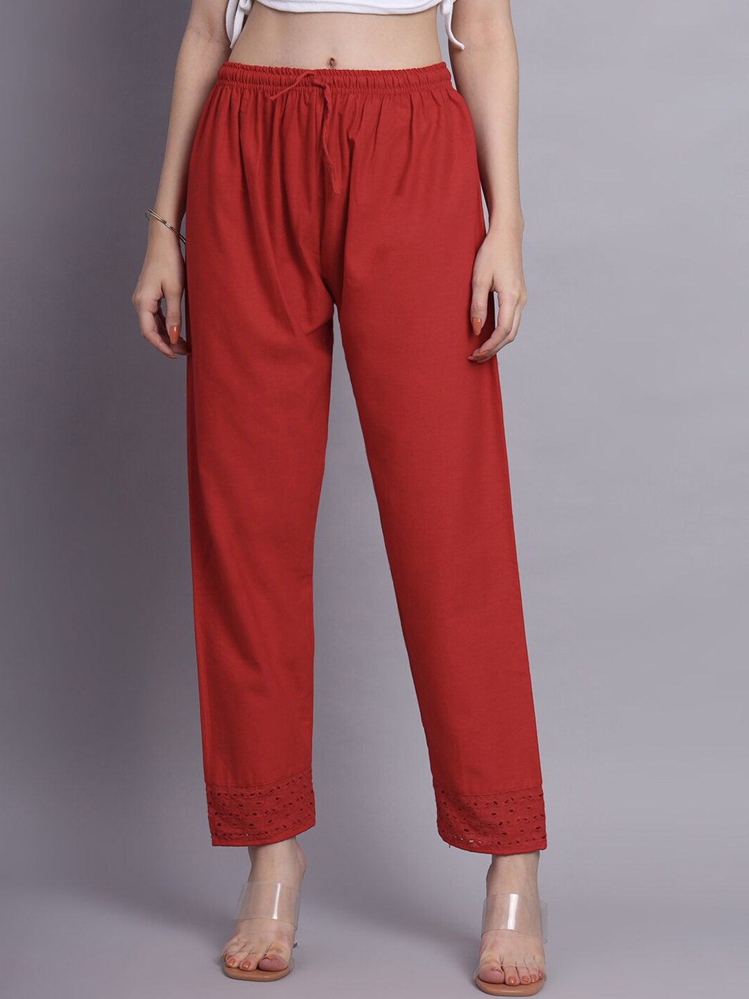 

Vastraa Fusion Straight fit Ethnic Palazzos, Red