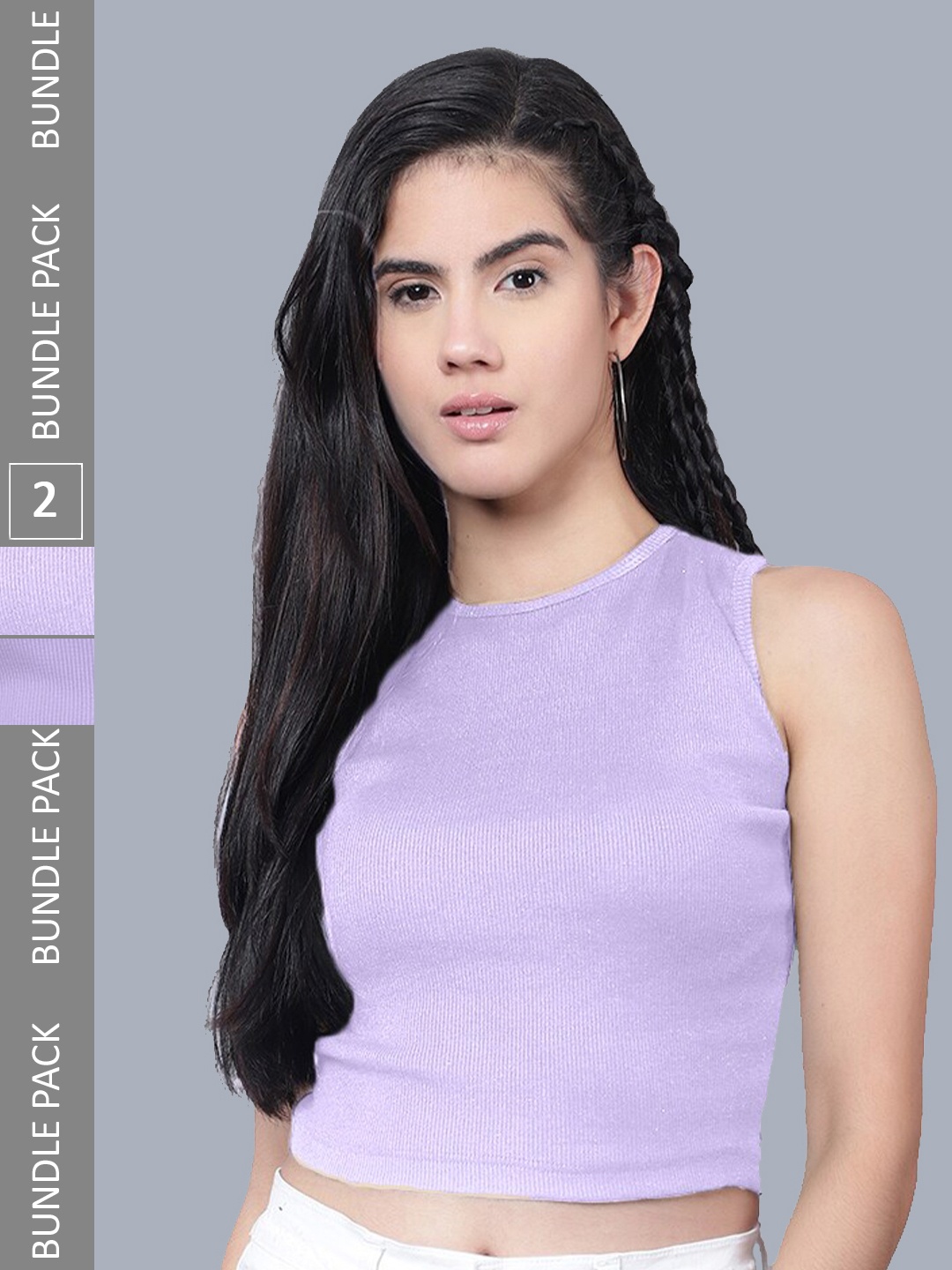 

Boleem Pack Of 2 Fitted Cotton Top, Lavender