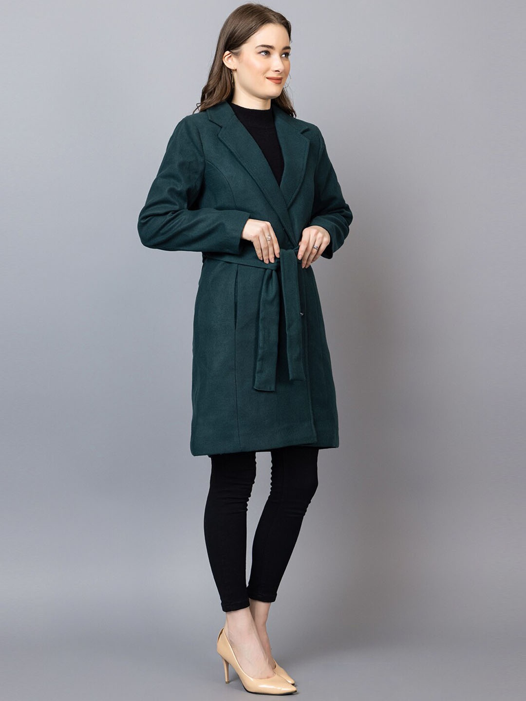 

CHKOKKO Single-Breasted Trench Coat, Green