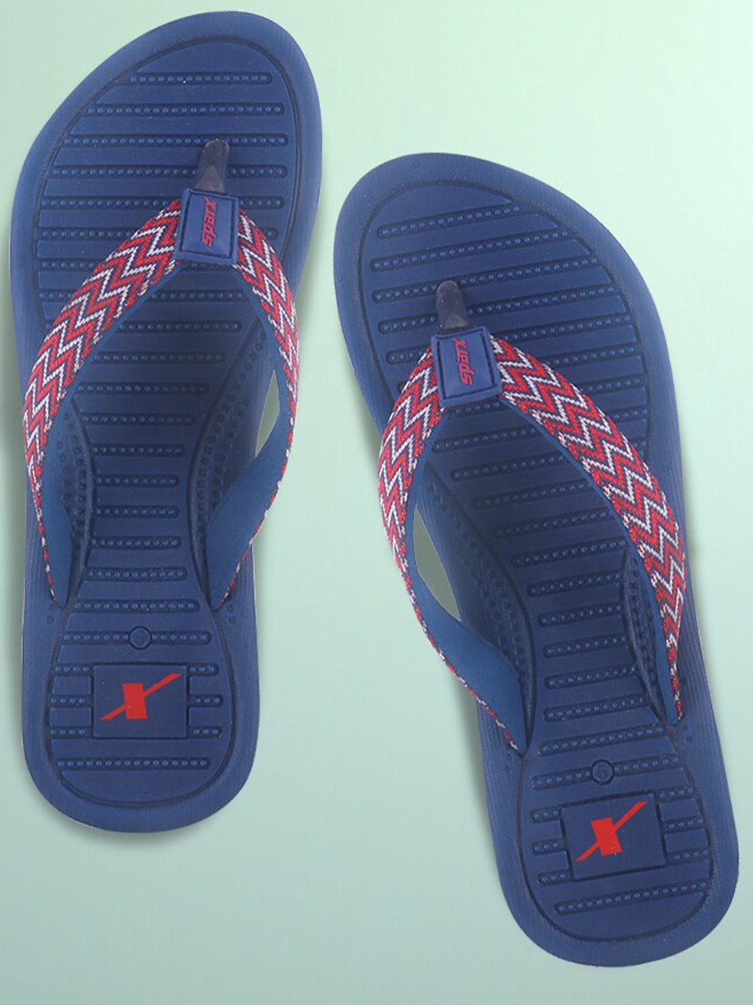 

Sparx Women Textured Thong Flip-Flops, Navy blue