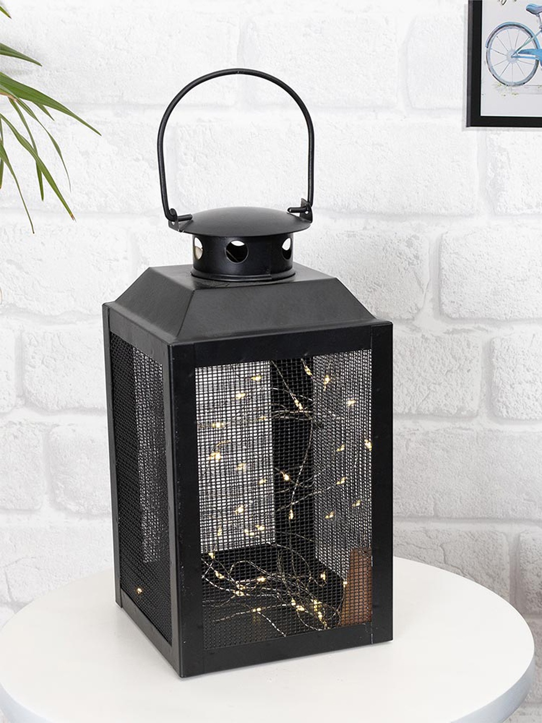

Homesake Black Iron Lantern & Candle Tealight String Lights