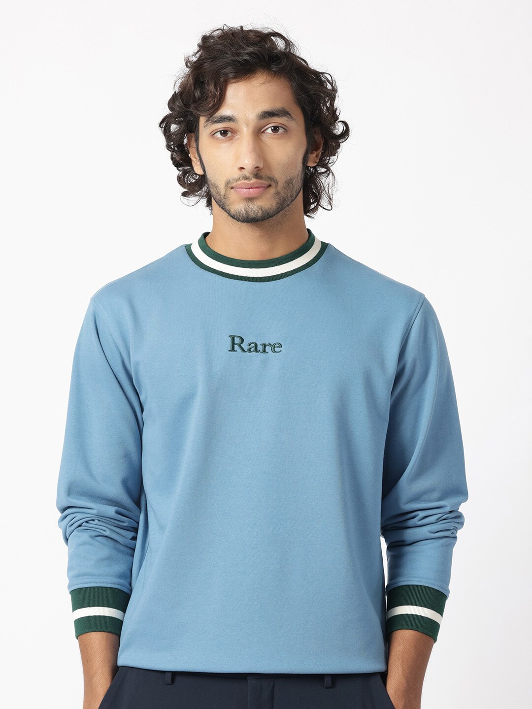 

RARE RABBIT Men Cancet Round Neck Sweatshirt, Blue