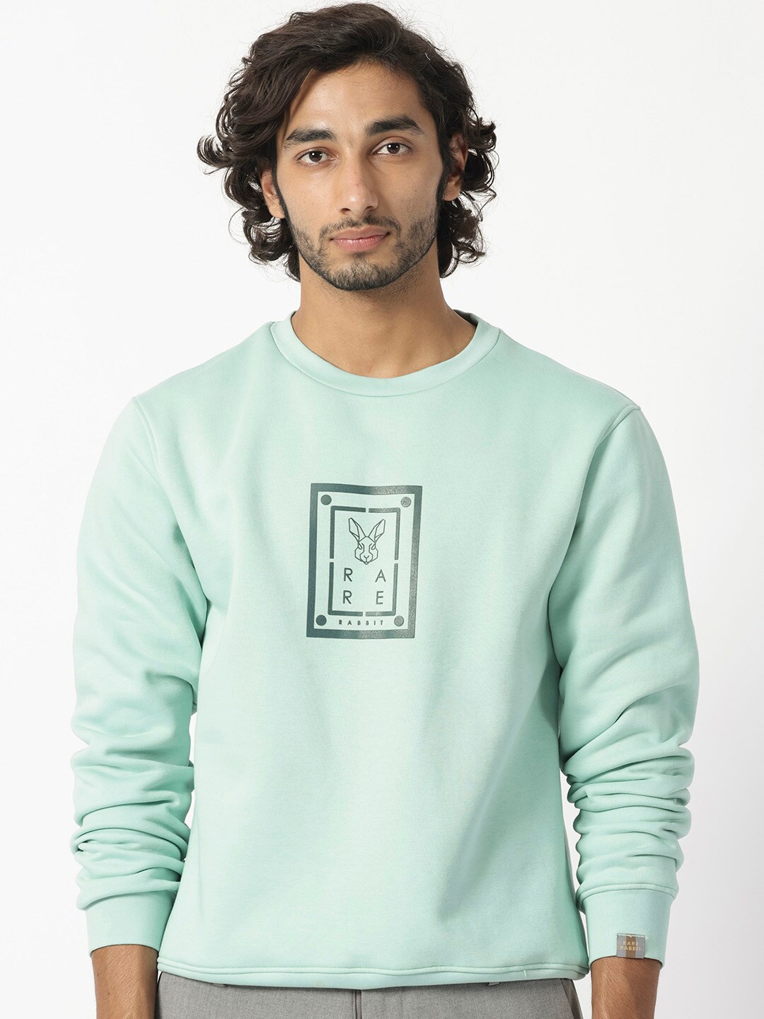 

RARE RABBIT Men Sweeney Graphic Print Sweatshirt, Green