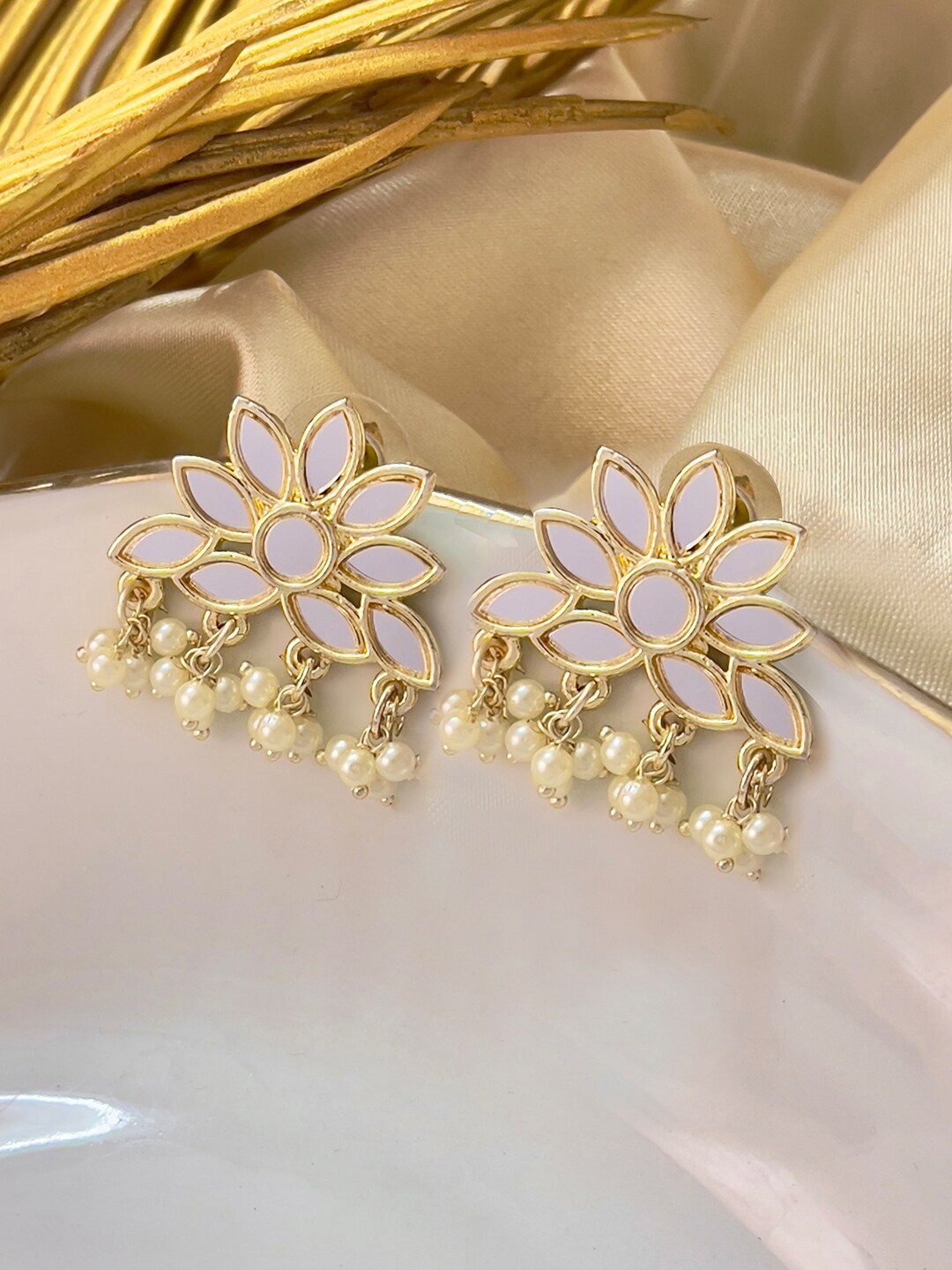 

Ayesha Gold Plated Contemporary Stud Earrings