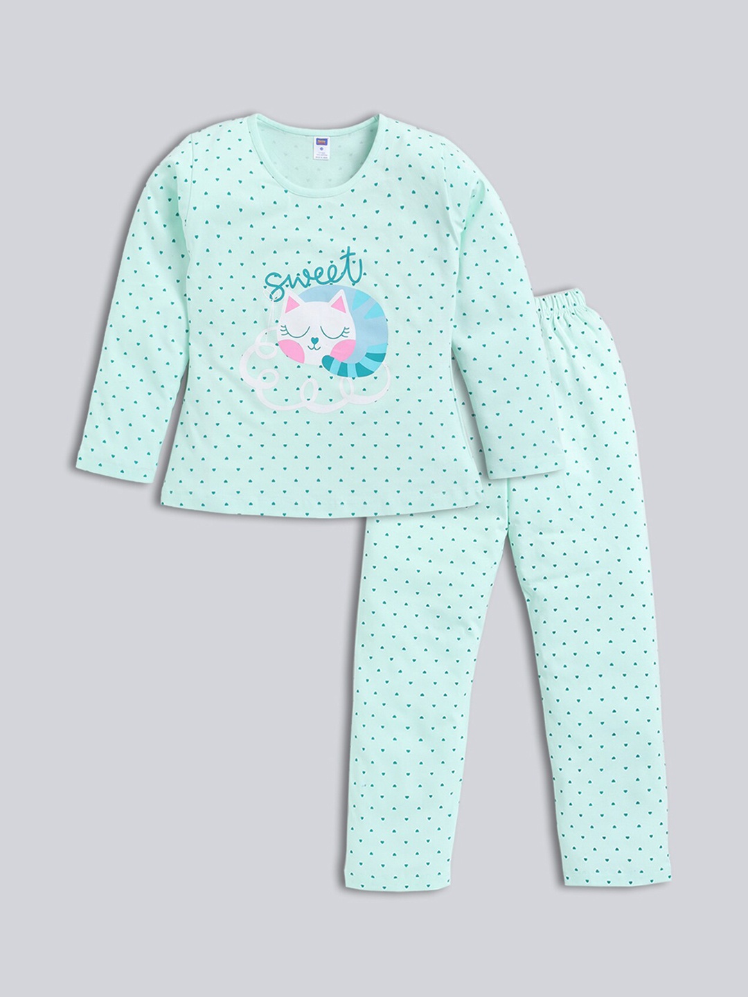 

Nottie Planet Girls Printed T-Shirt With Trousers, Green