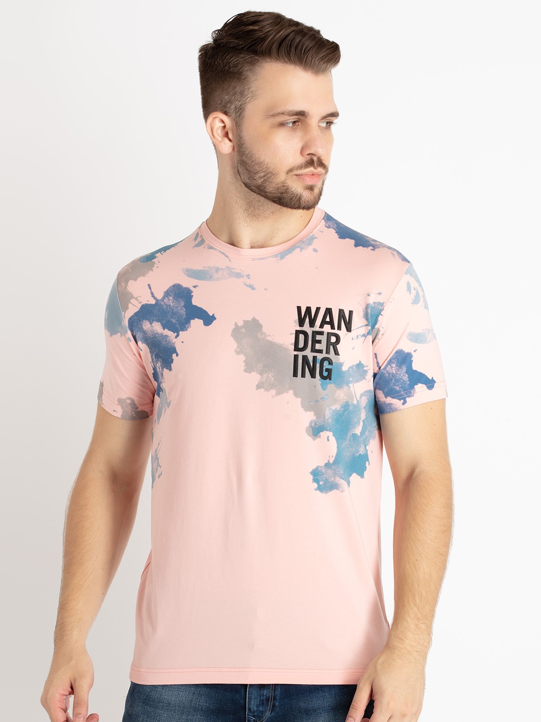 

Status Quo Typography Printed Cotton T-shirt, Pink