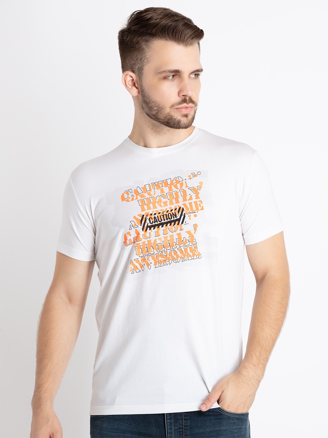 

Status Quo Typography Printed T-shirt, White