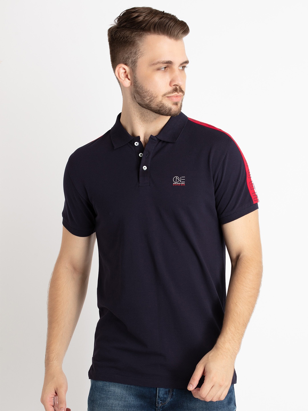 

Status Quo Polo Collar T-shirt, Navy blue