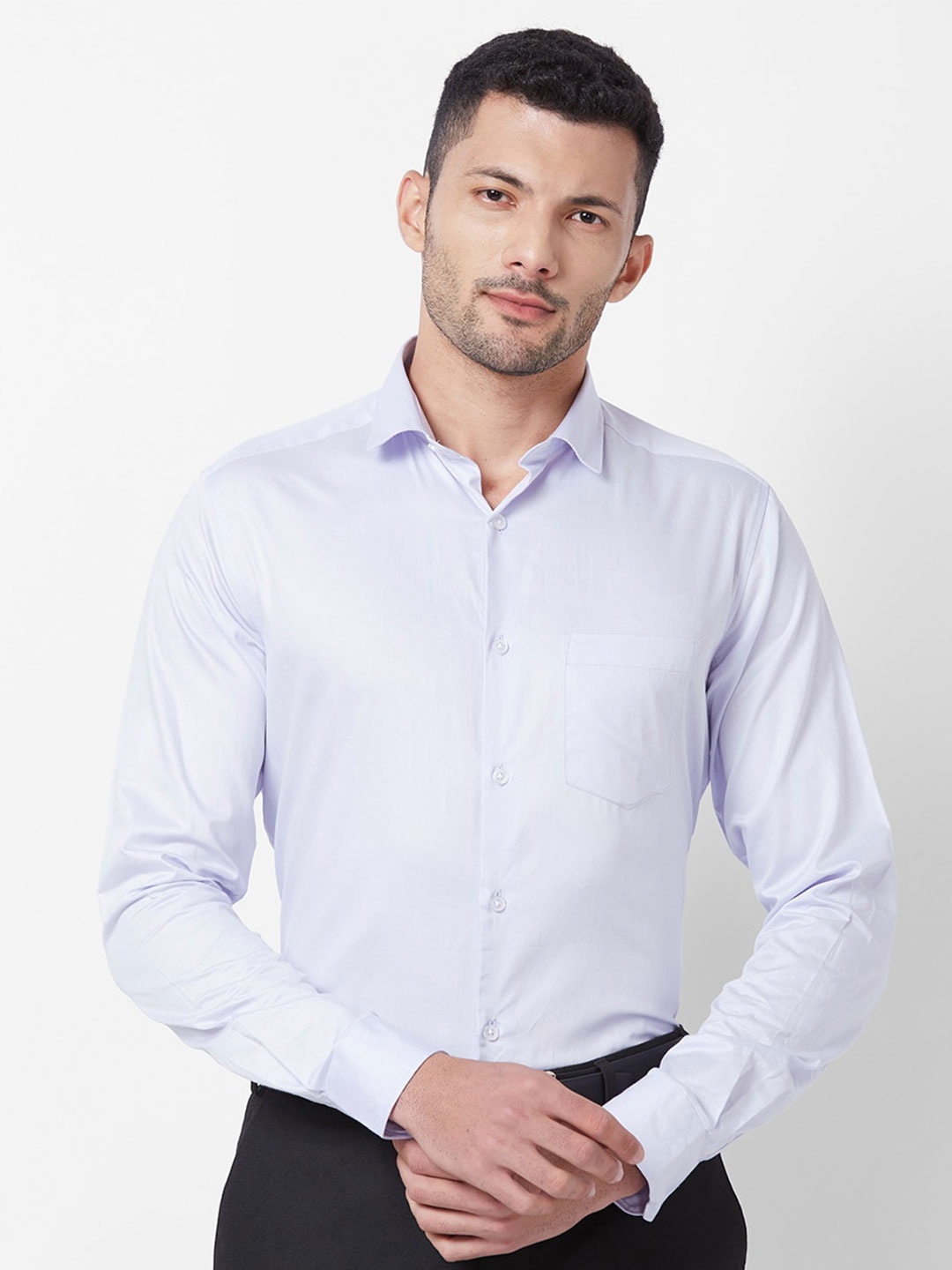 

Kenneth Cole Premium Slim Fit Spread Collar Pure Cotton Formal Shirt, Lavender