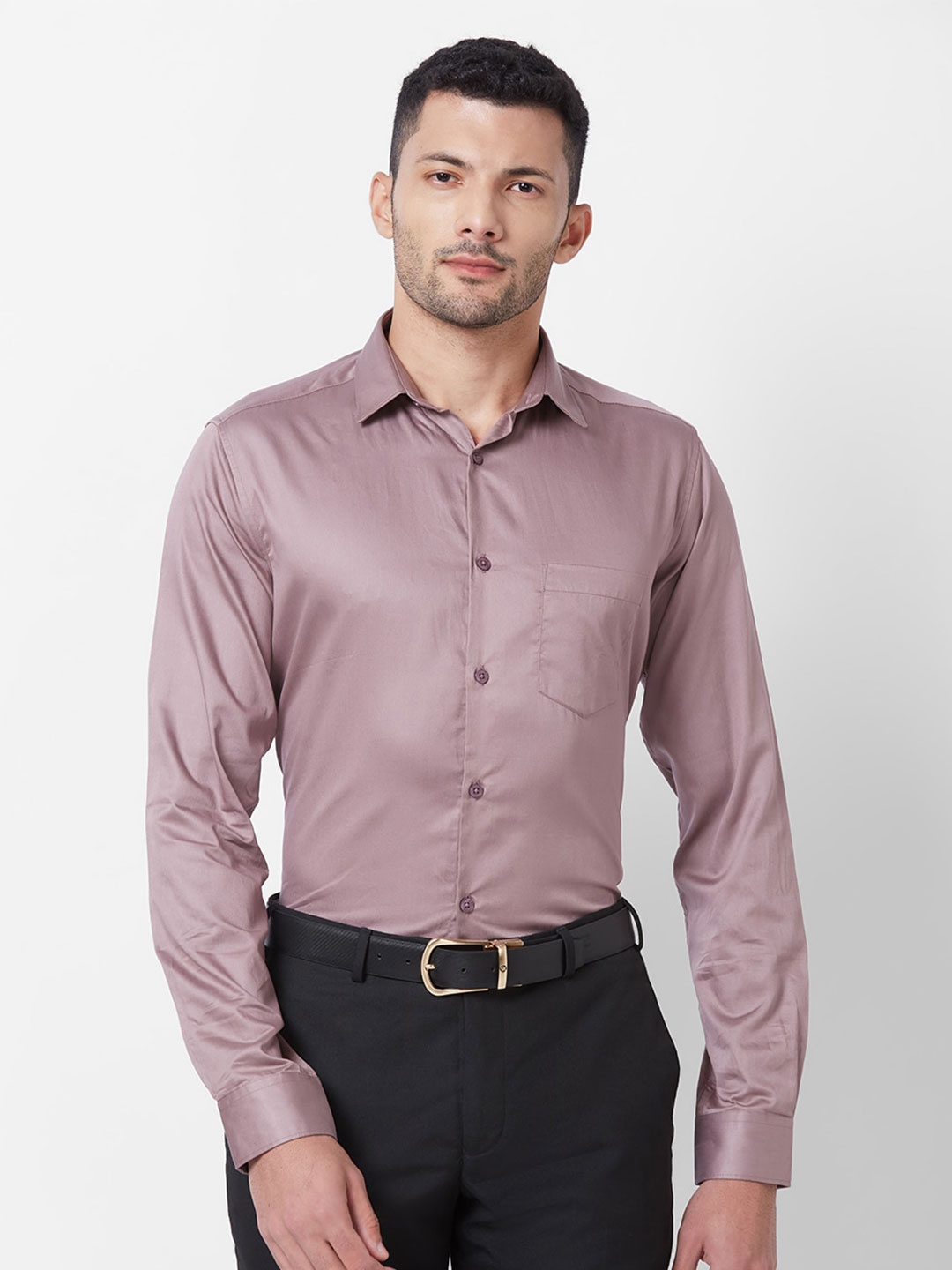 

Kenneth Cole Premium Slim Fit Opaque Pure Cotton Formal Shirt, Mauve