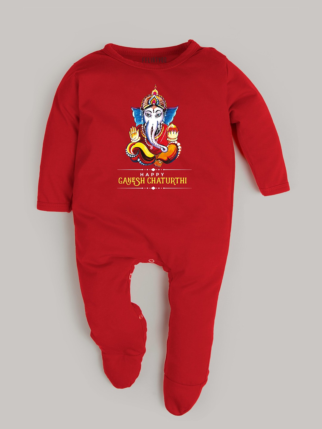 

FFLIRTYGO Infants Printed Cotton Sleepsuit, Red