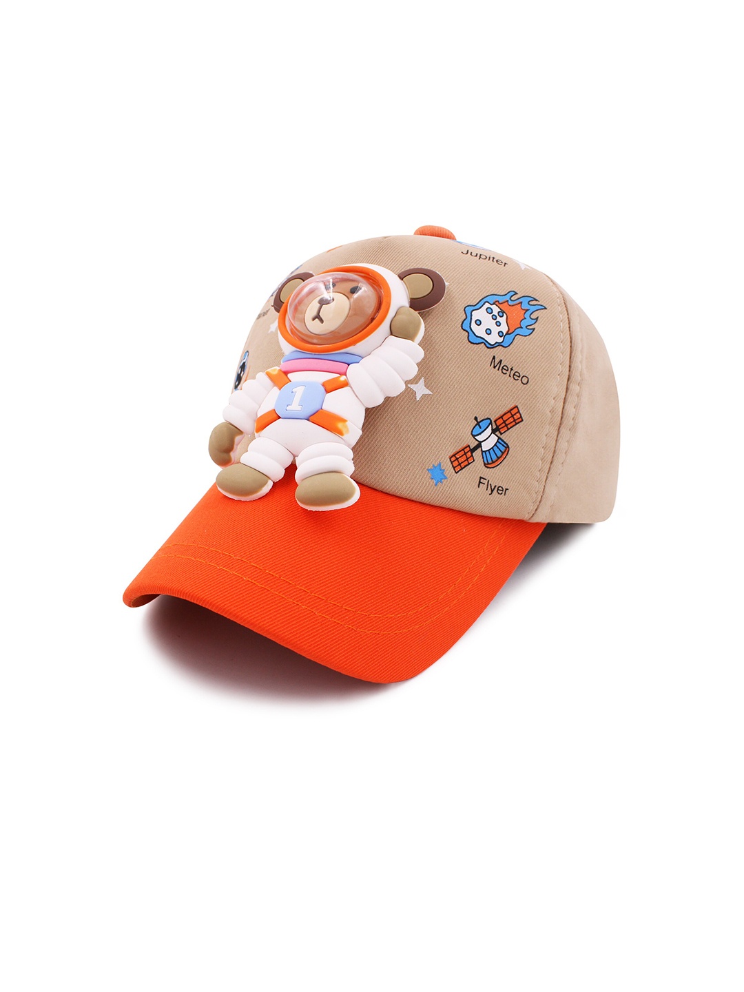 

JENNA Boys 3D Cartoon Astro Bear Baseball Cap, Beige