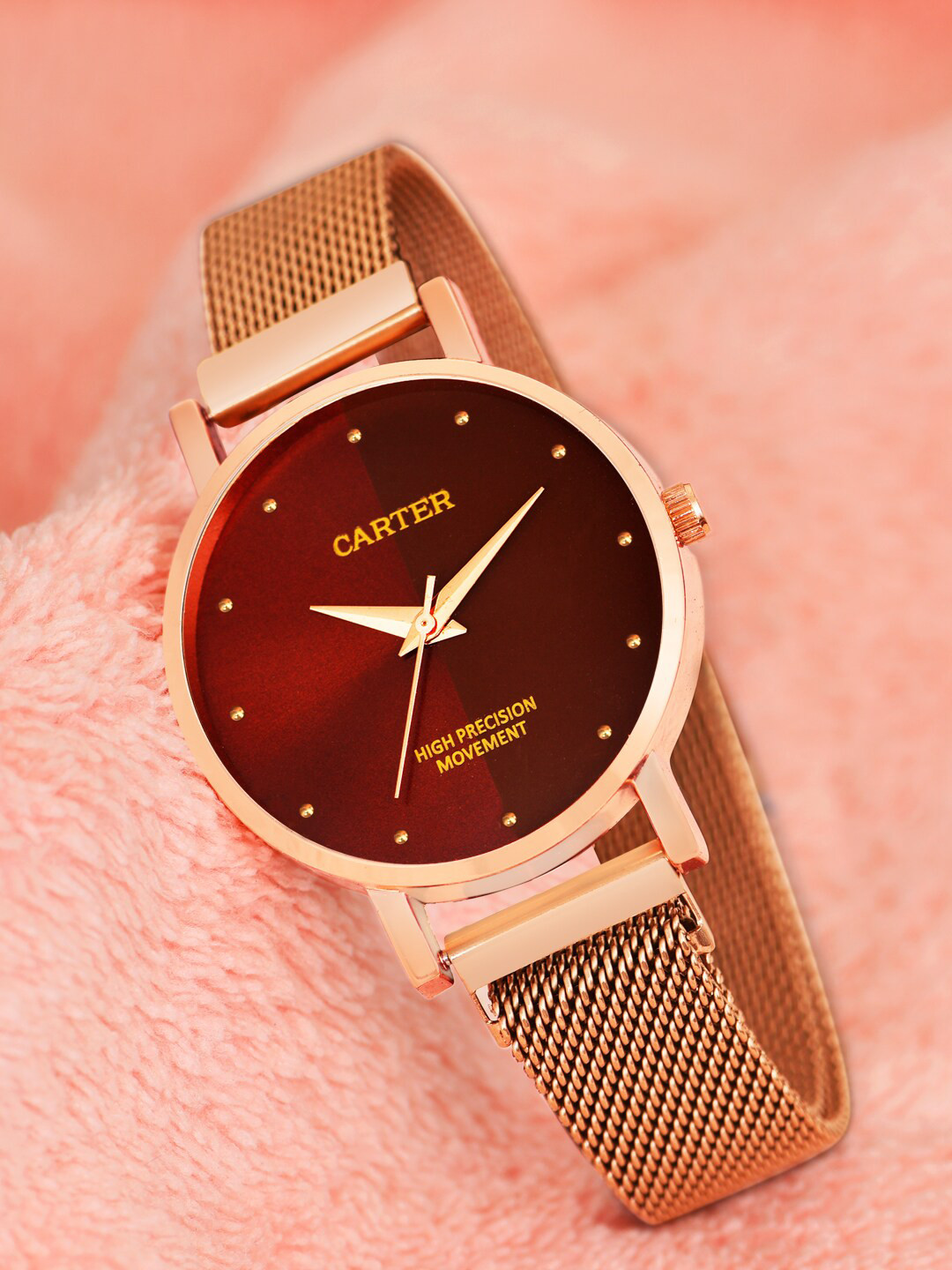 

Sandy D Carter Women Dial & Bracelet Style Straps Analogue Watch Sandy D Carter-77-RG-RD, Maroon