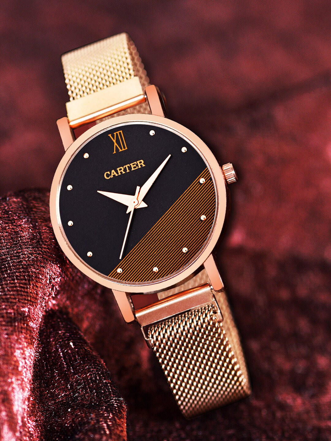 

Sandy D Carter Women Analogue Quartz Battery Powered Watch Sandy D Carter-75-RG-BK, Rose gold