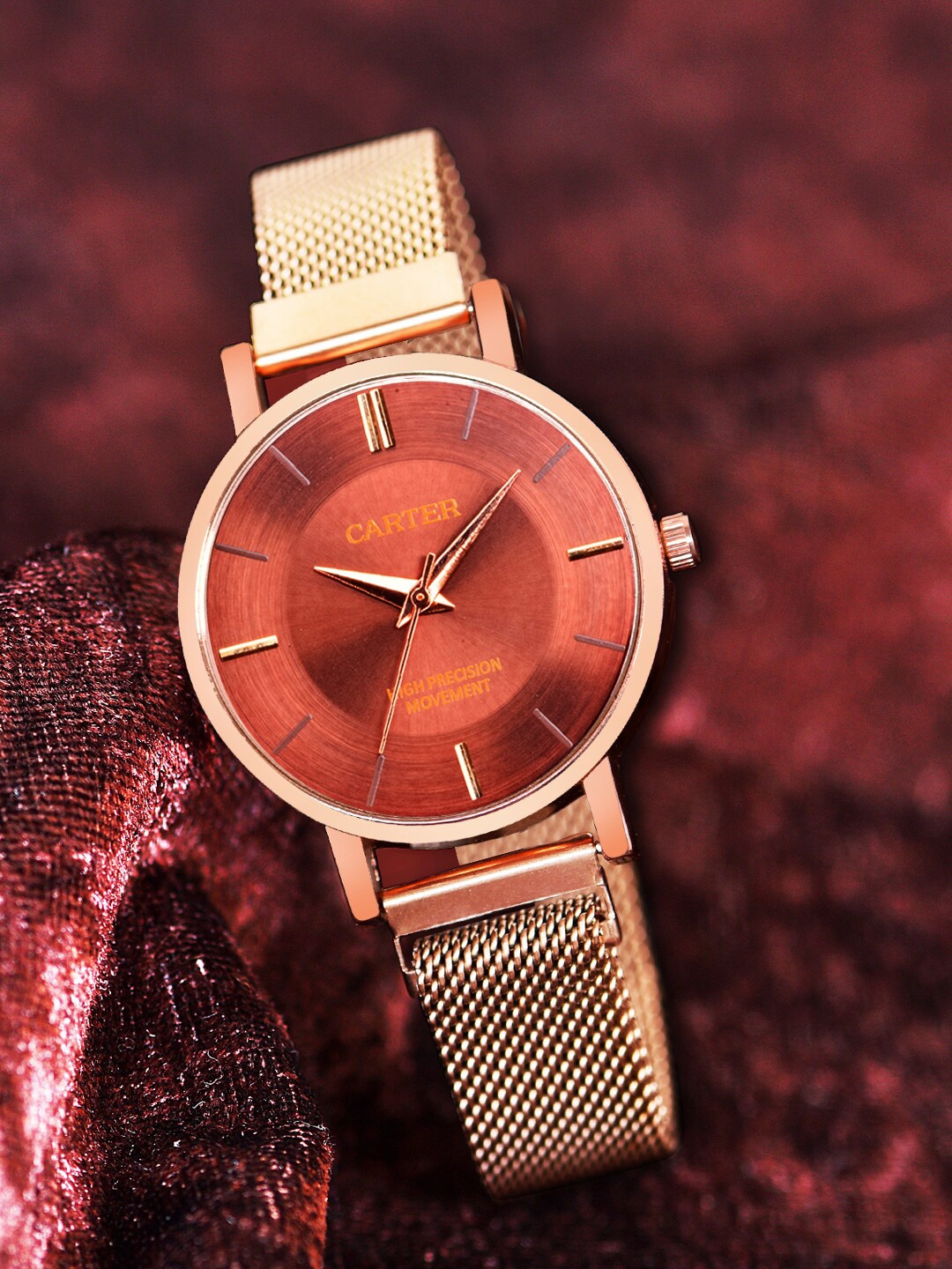 

Sandy D Carter Women Bracelet Style Straps Analogue Watch Sandy D Carter-73-RG-BR, Rose gold