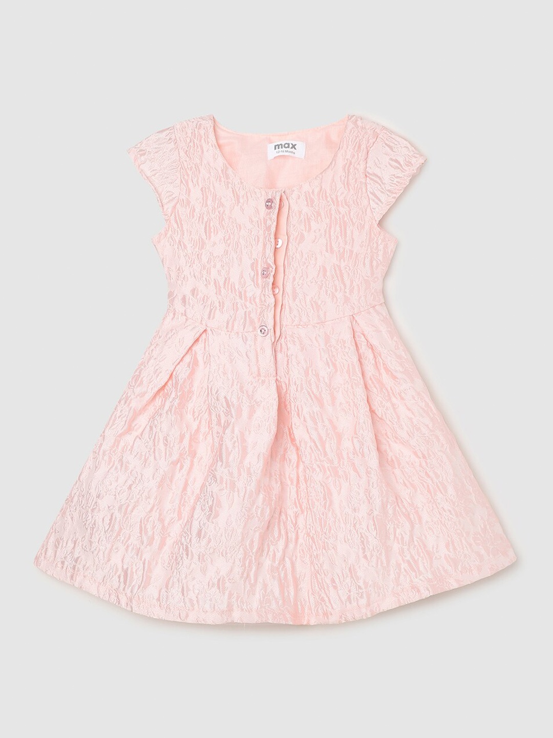 

max Self Design Fit & Flare Dress, Pink