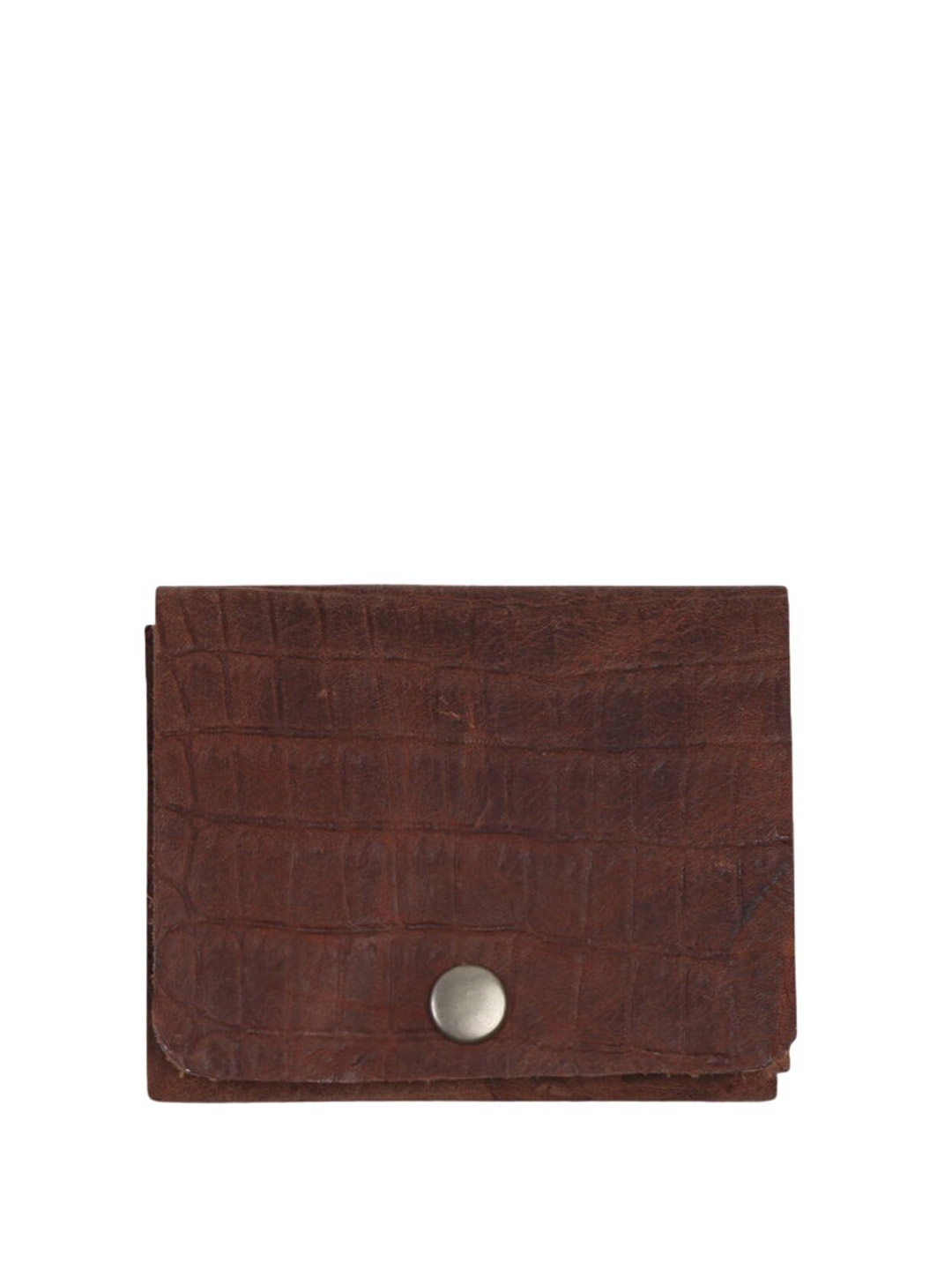 

STRUTT Men Textured Leather Two Fold Wallet, Brown