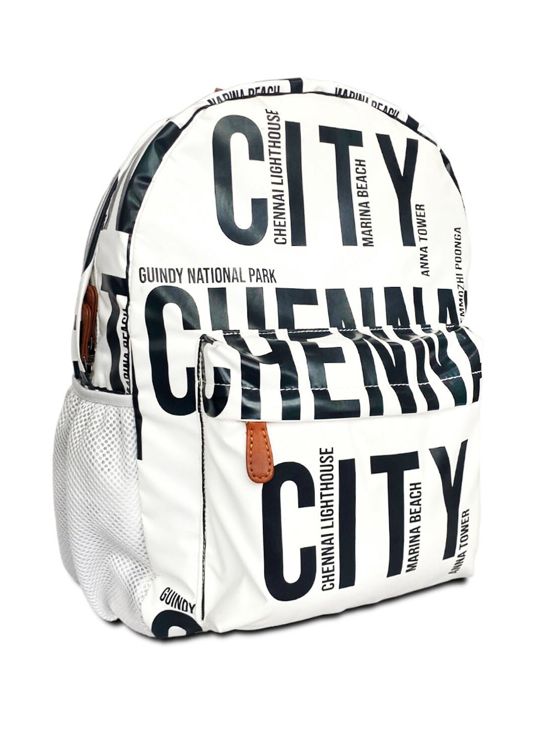 

STRUTT Unisex Typography Padded Backpack, White