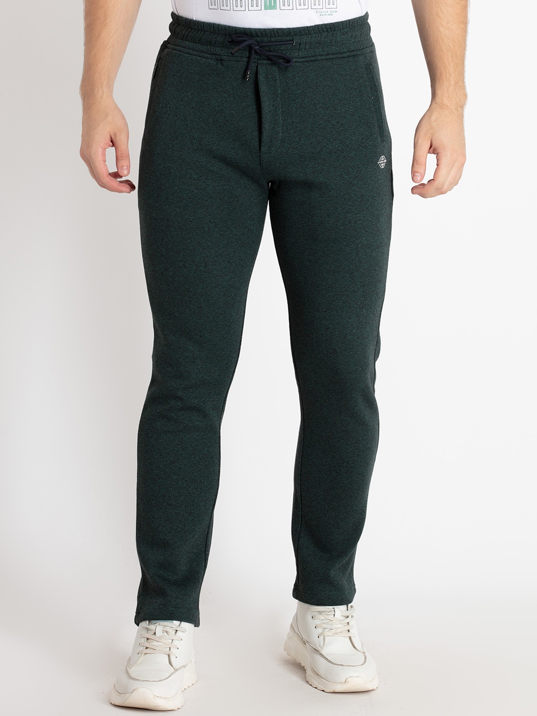 

Status Quo Men Mid Rise Track Pants, Olive