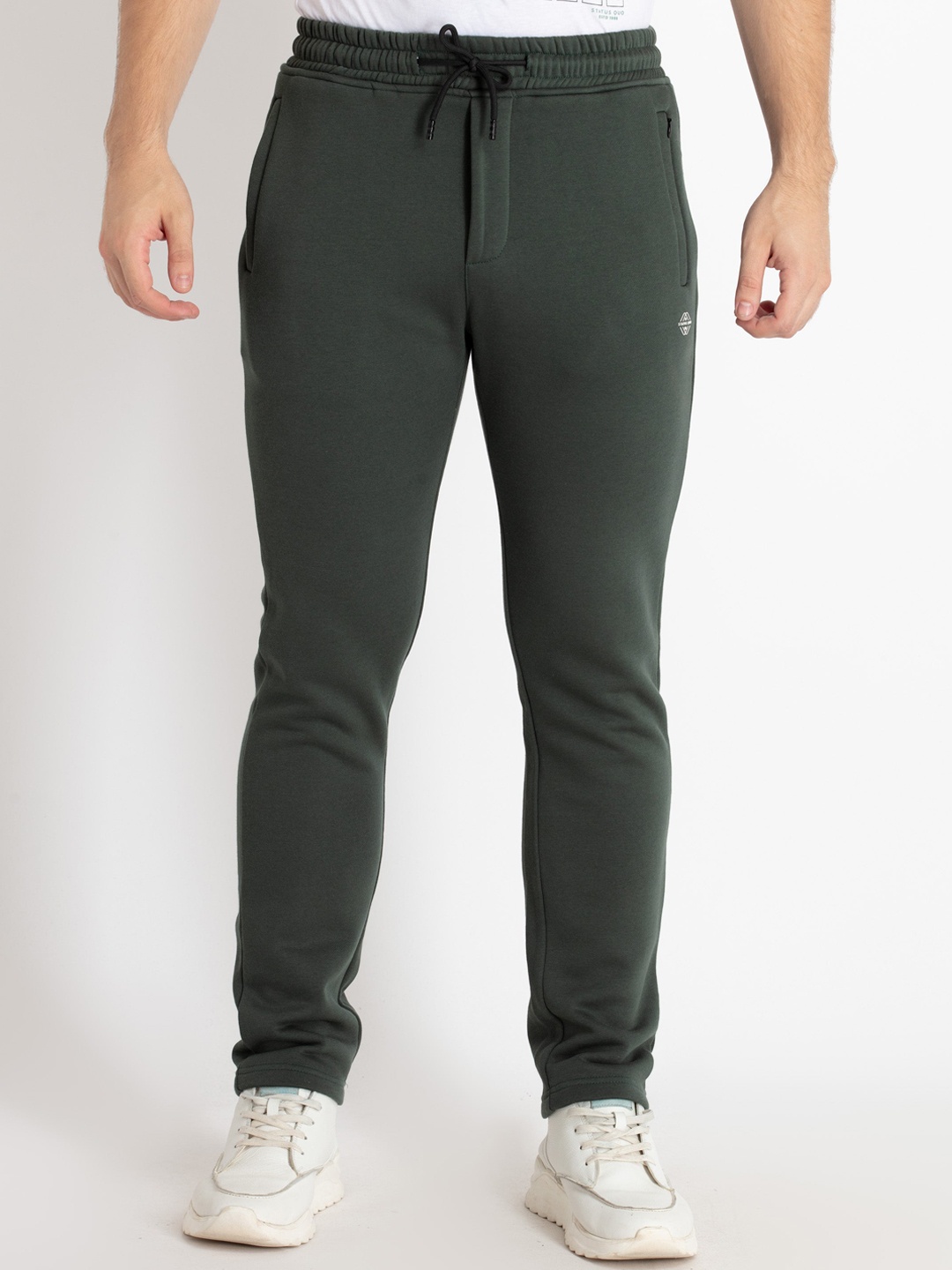 

Status Quo Men Mid Rise Track Pants, Olive