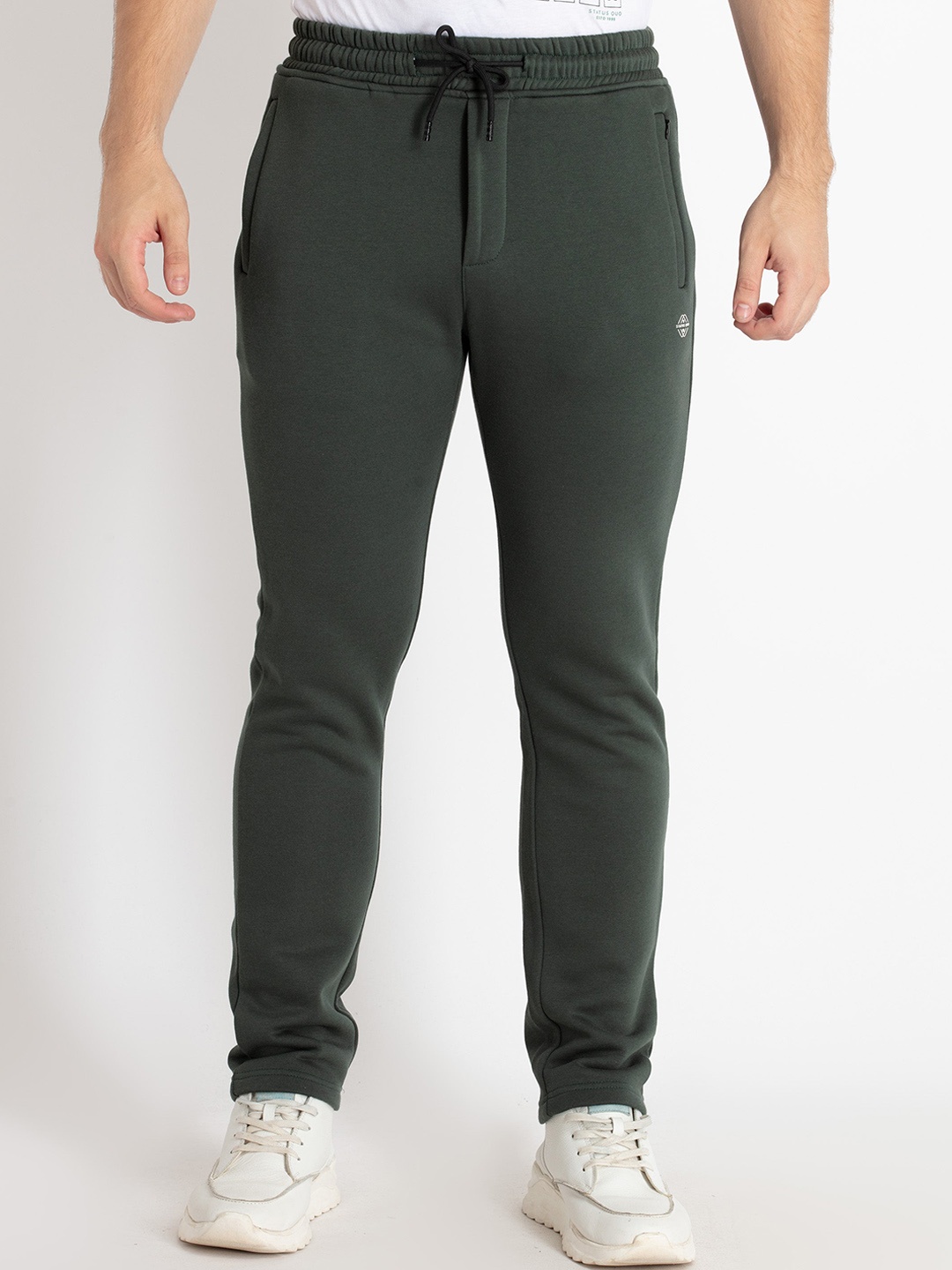 

Status Quo Men Mid Rise Track Pants, Olive