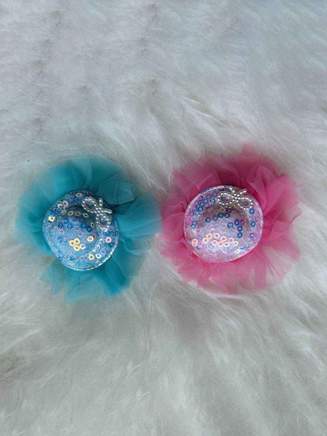 

LYTIX Girls Set of 2 Cap Style Fur Alligator Hair Clip, Blue