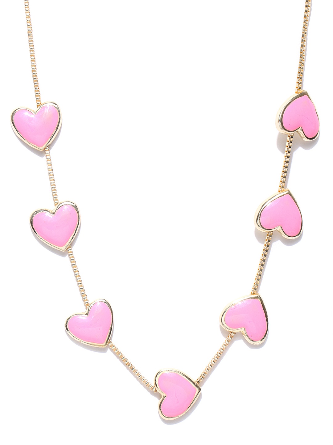 

Crunchy Fashion Gold-Toned & Pink Necklace