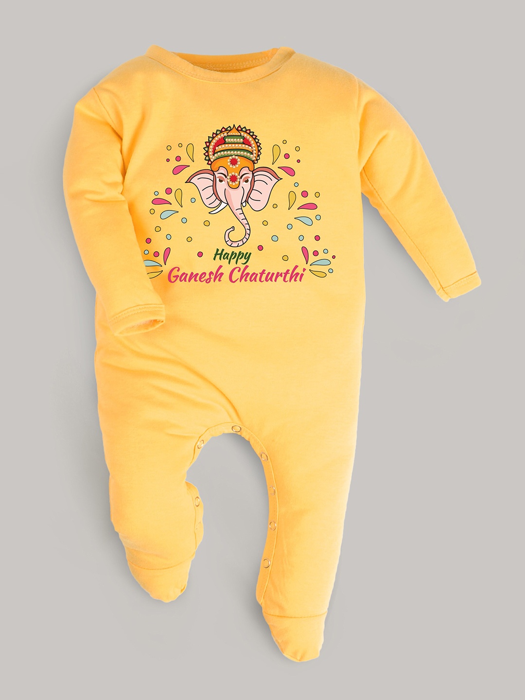 

FFLIRTYGO Infants Graphic Printed Pure Cotton Romper, Yellow