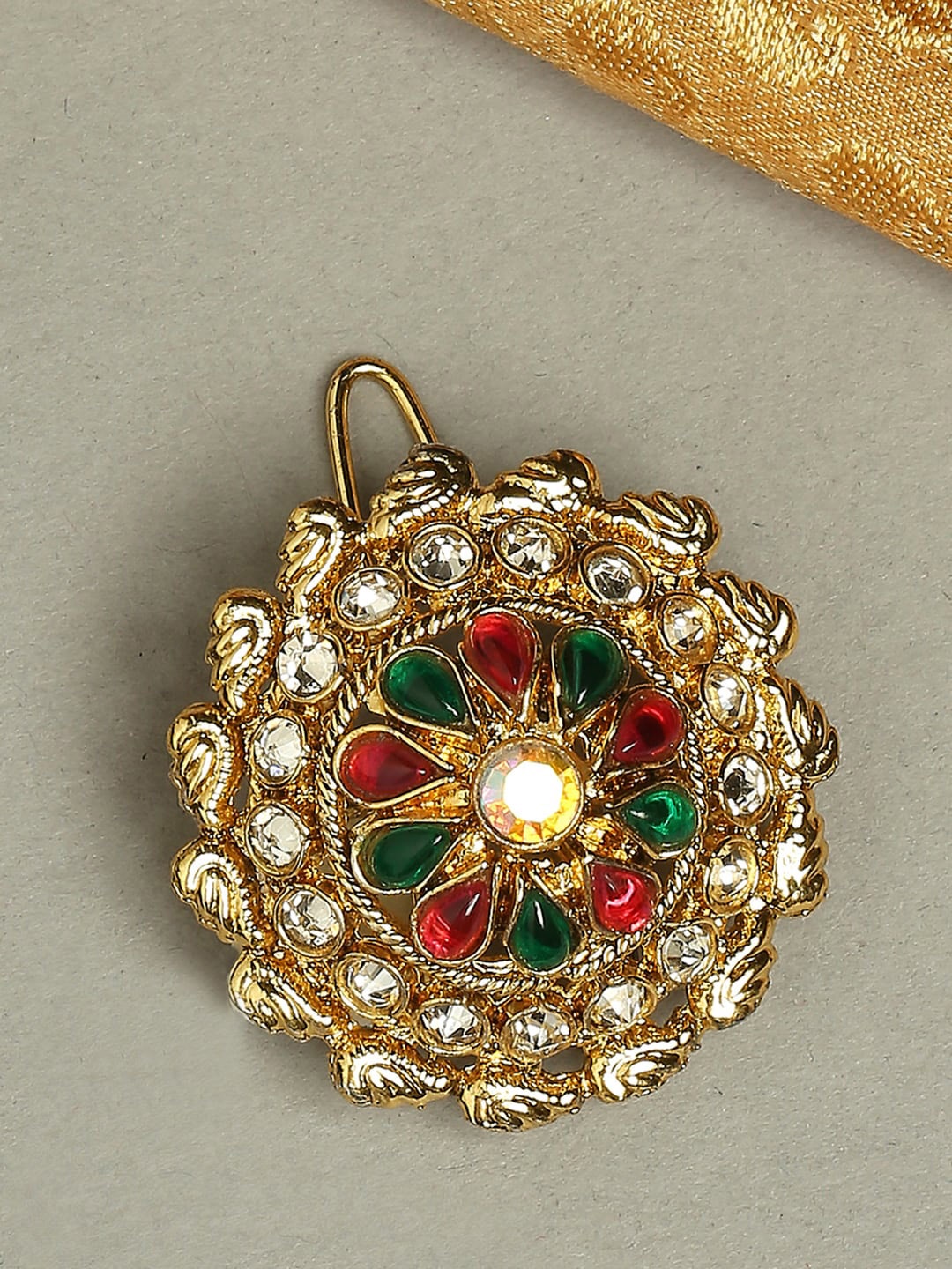 

OOMPH Stone-Studded Bun Pin, Gold