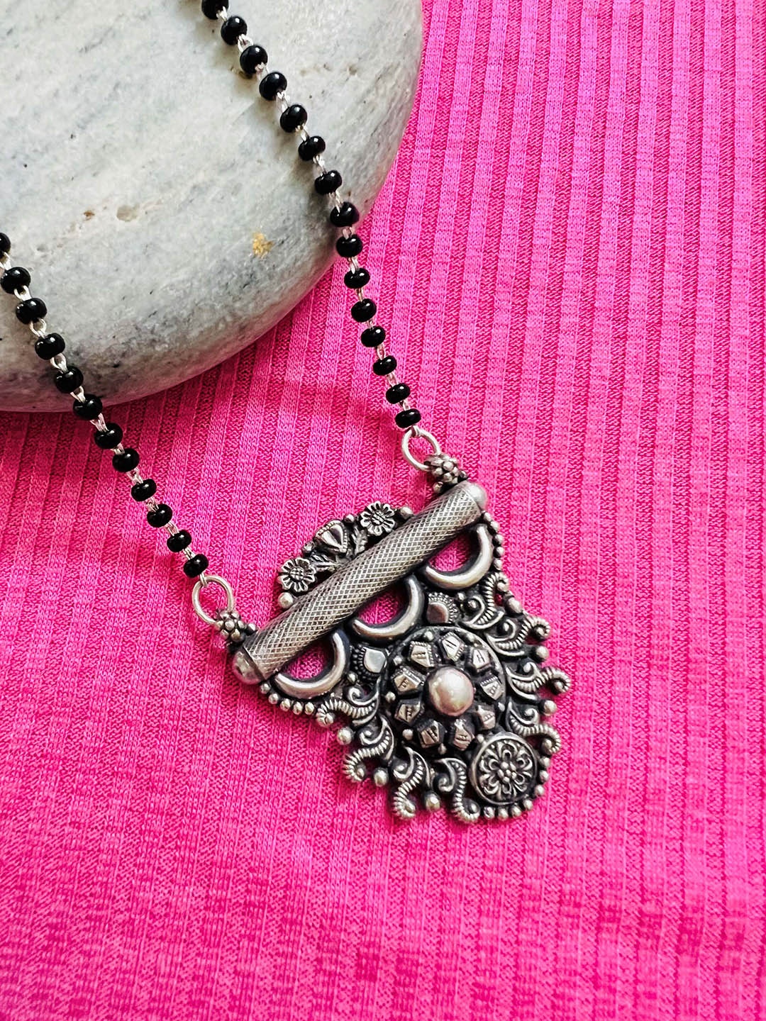 

Arte Jewels 925 Sterling Silver Beaded Mangalsutra
