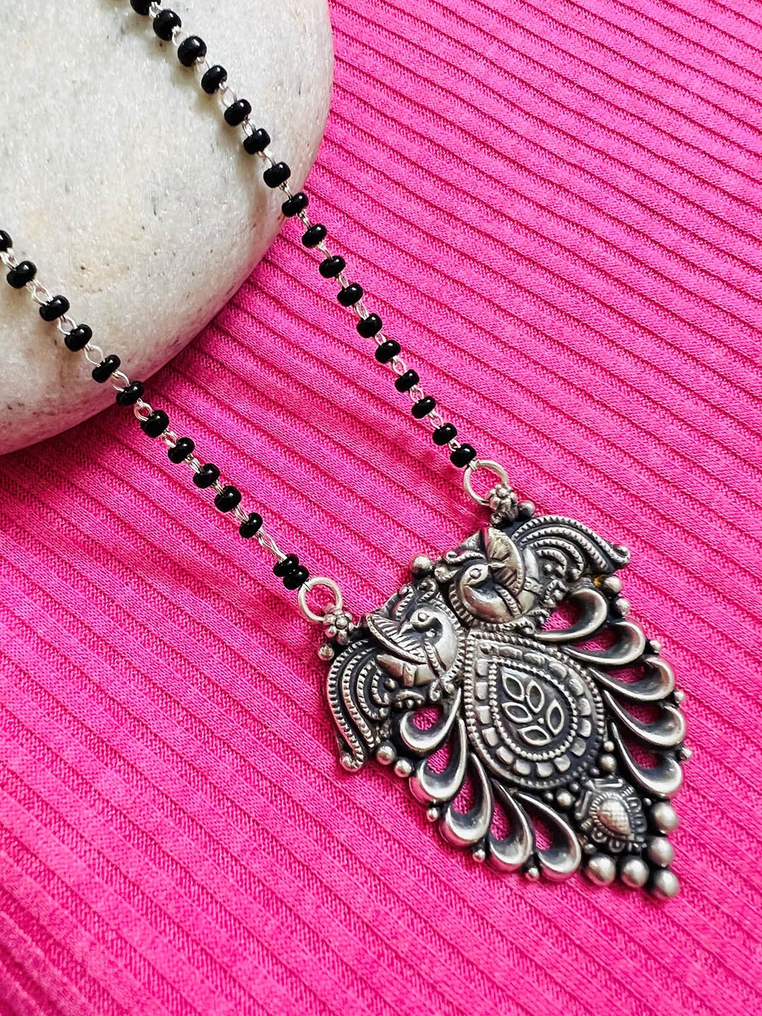 

Arte Jewels 925 Sterling Silver Beaded Mangalsutra