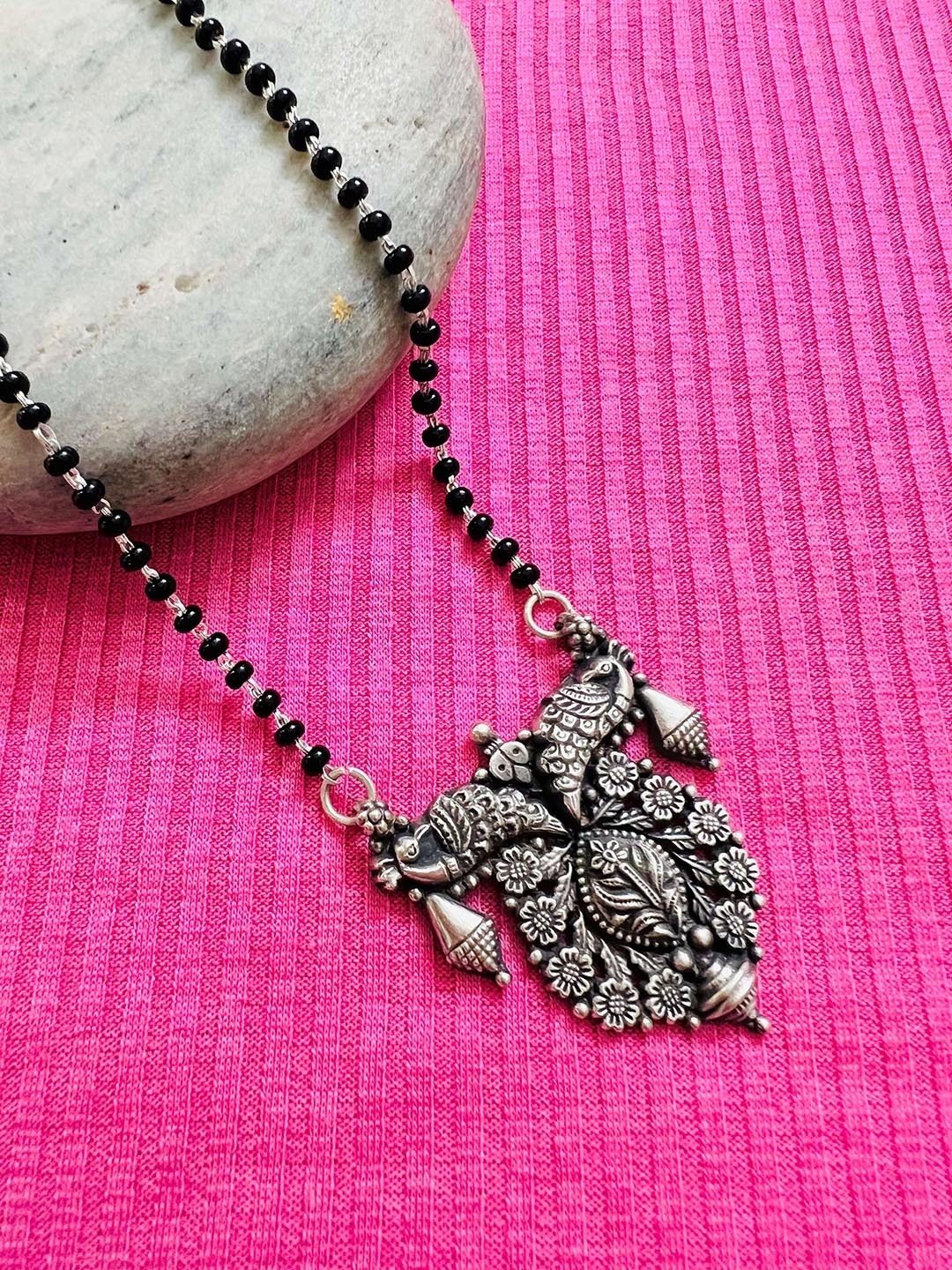 

Arte Jewels 925 Sterling Silver Beaded Mangalsutra