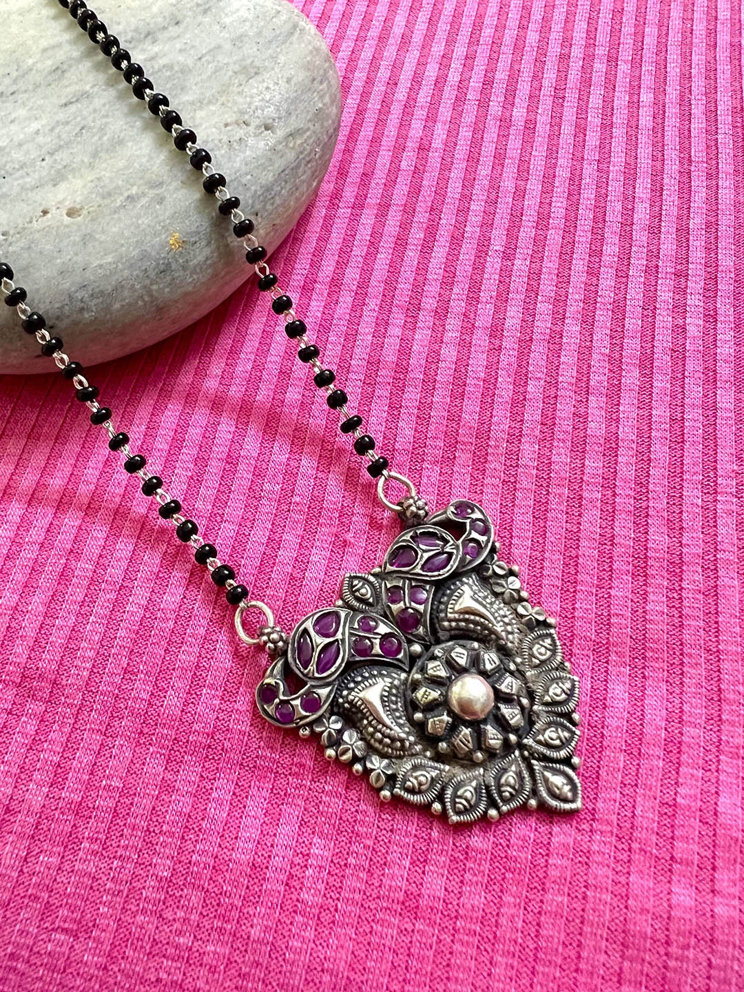 

Arte Jewels 925 Sterling Silver Beaded Mangalsutra
